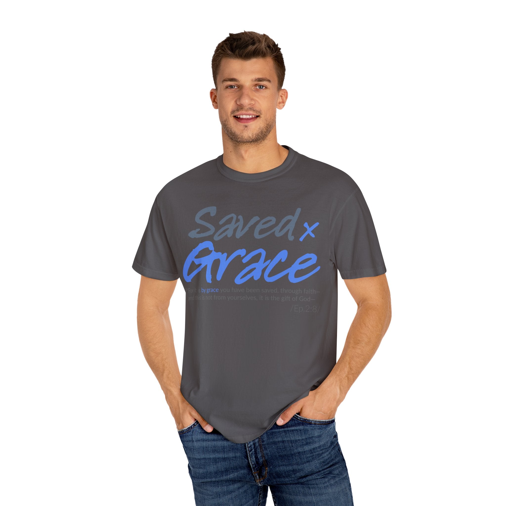 SAVED x GRACE Faithware Collection Unisex T-shirt | (Ephesians 2:8)