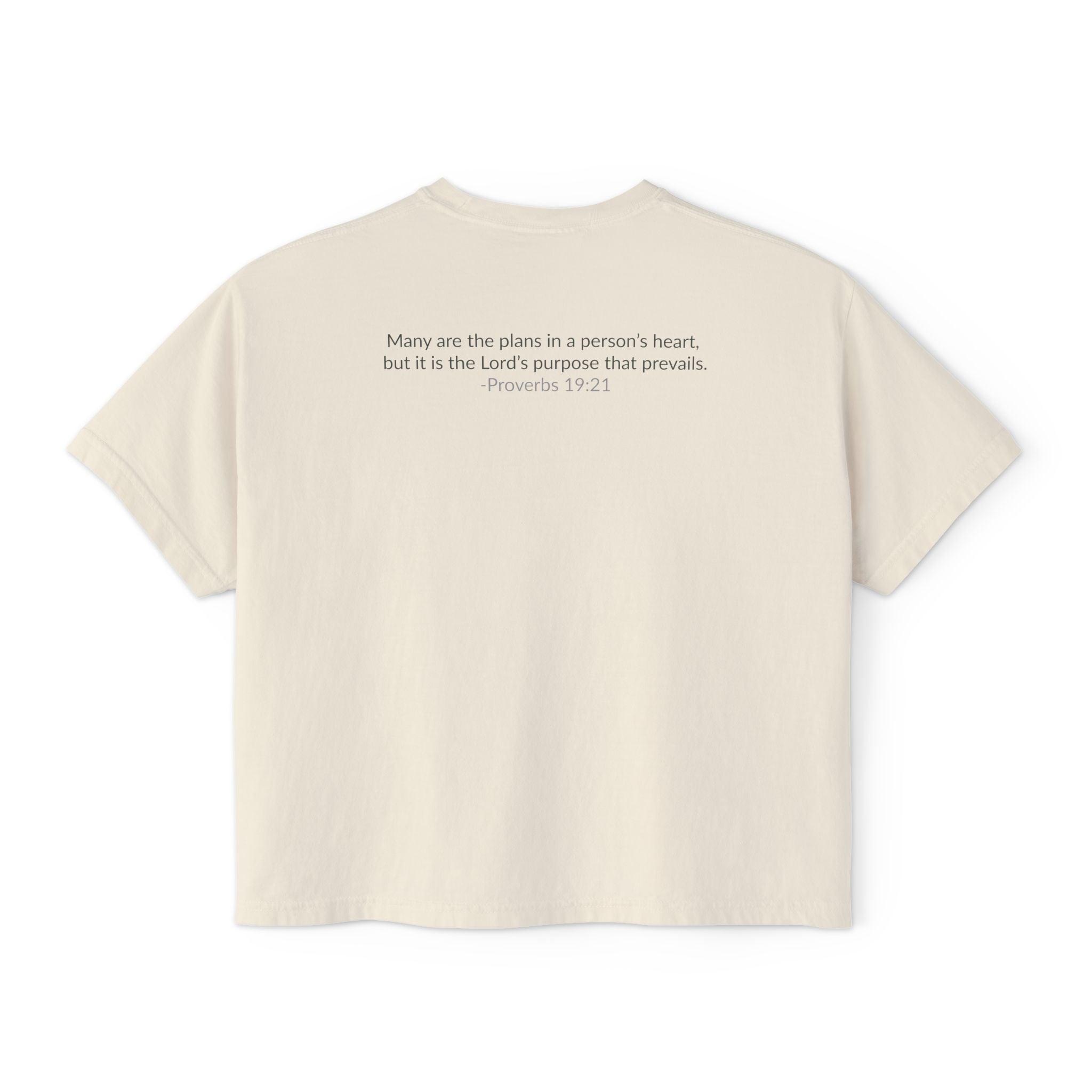 GOD IS IN CONTROL! | Women’s Boxy Tee | (Proverbs 19:21)