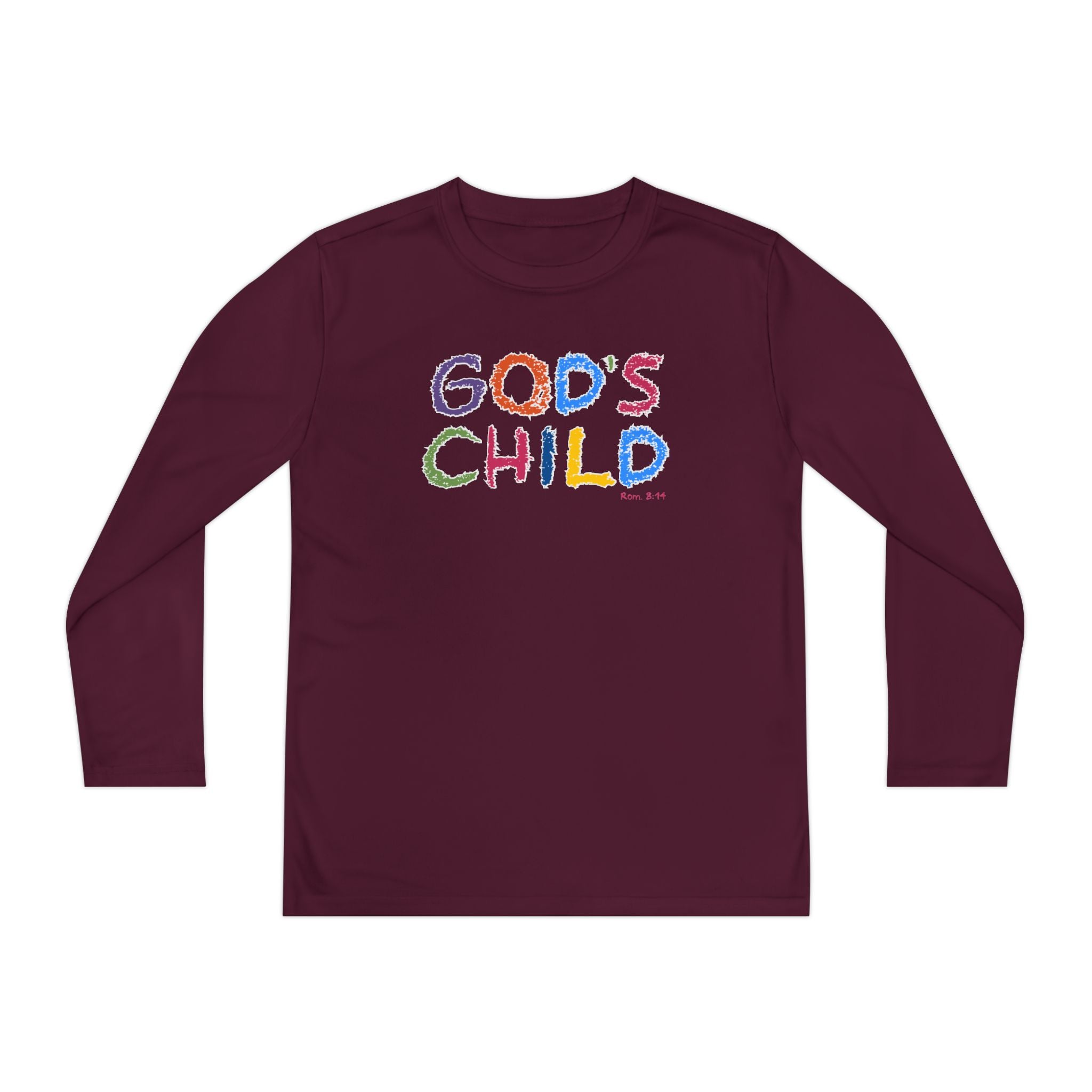 GOD'S CHILD! Collection | Youth Long Sleeve Tee | (Romans 8:14) - Pastel