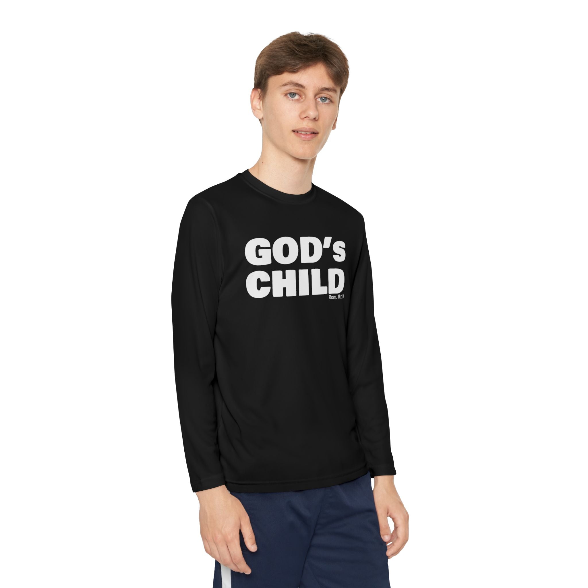 GOD'S CHILD! Collection Youth Long Sleeve Tee | (Romans 8:14)