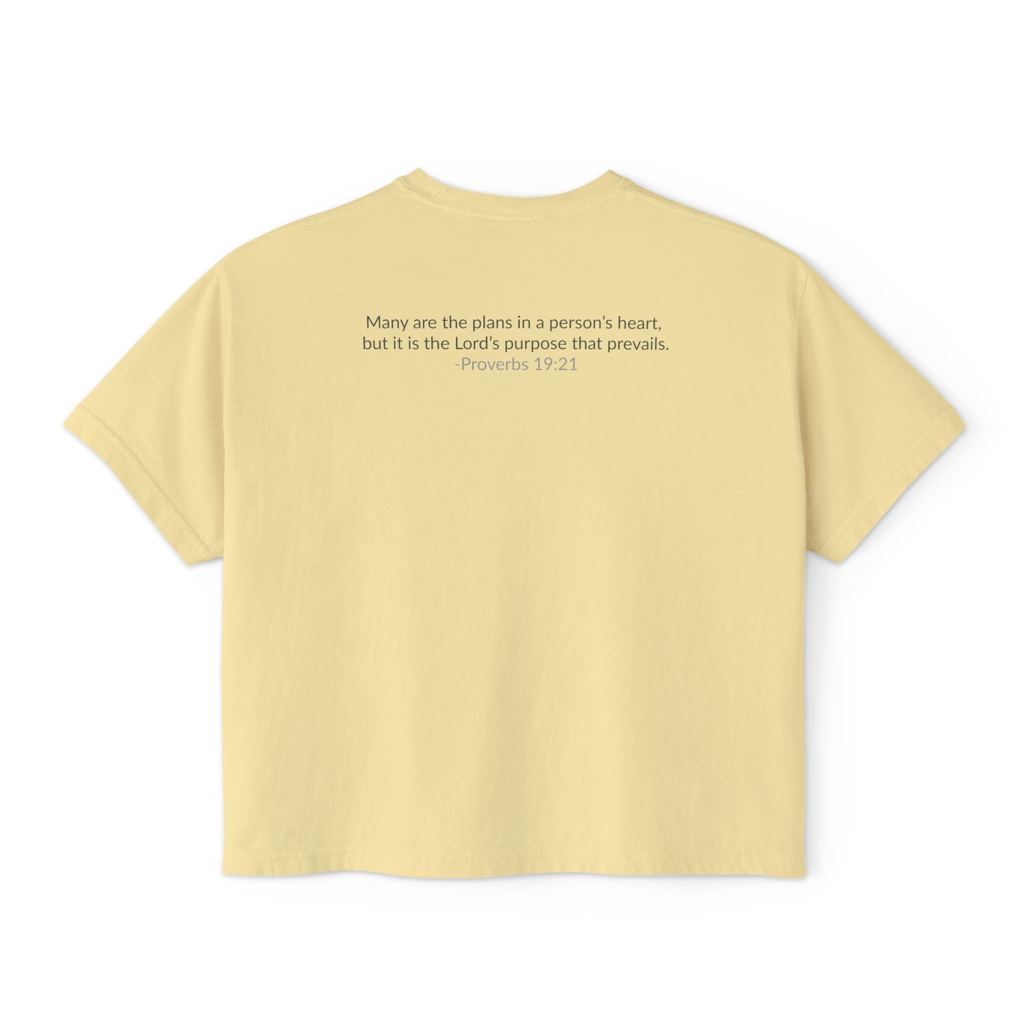 GOD IS IN CONTROL! | Women’s Boxy Tee | (Proverbs 19:21)