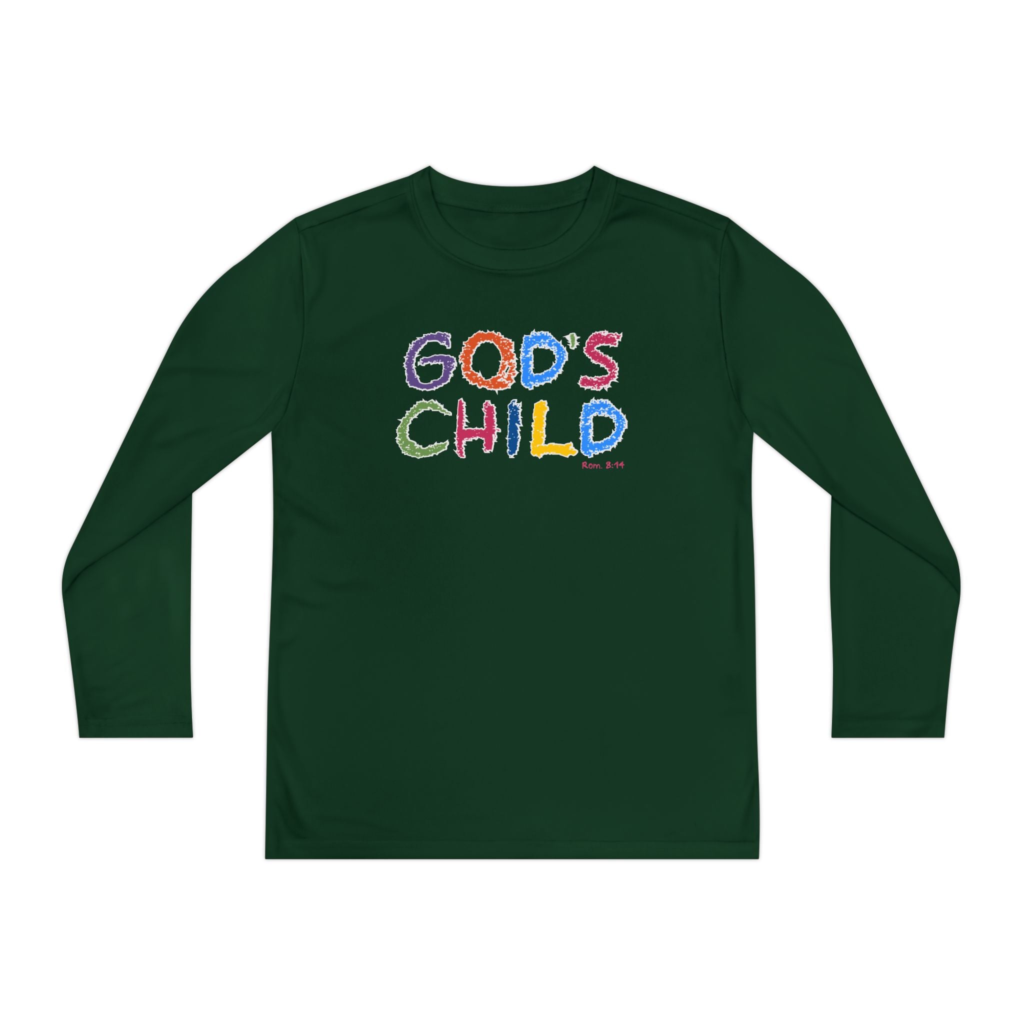 GOD'S CHILD! Collection | Youth Long Sleeve Tee | (Romans 8:14) - Pastel