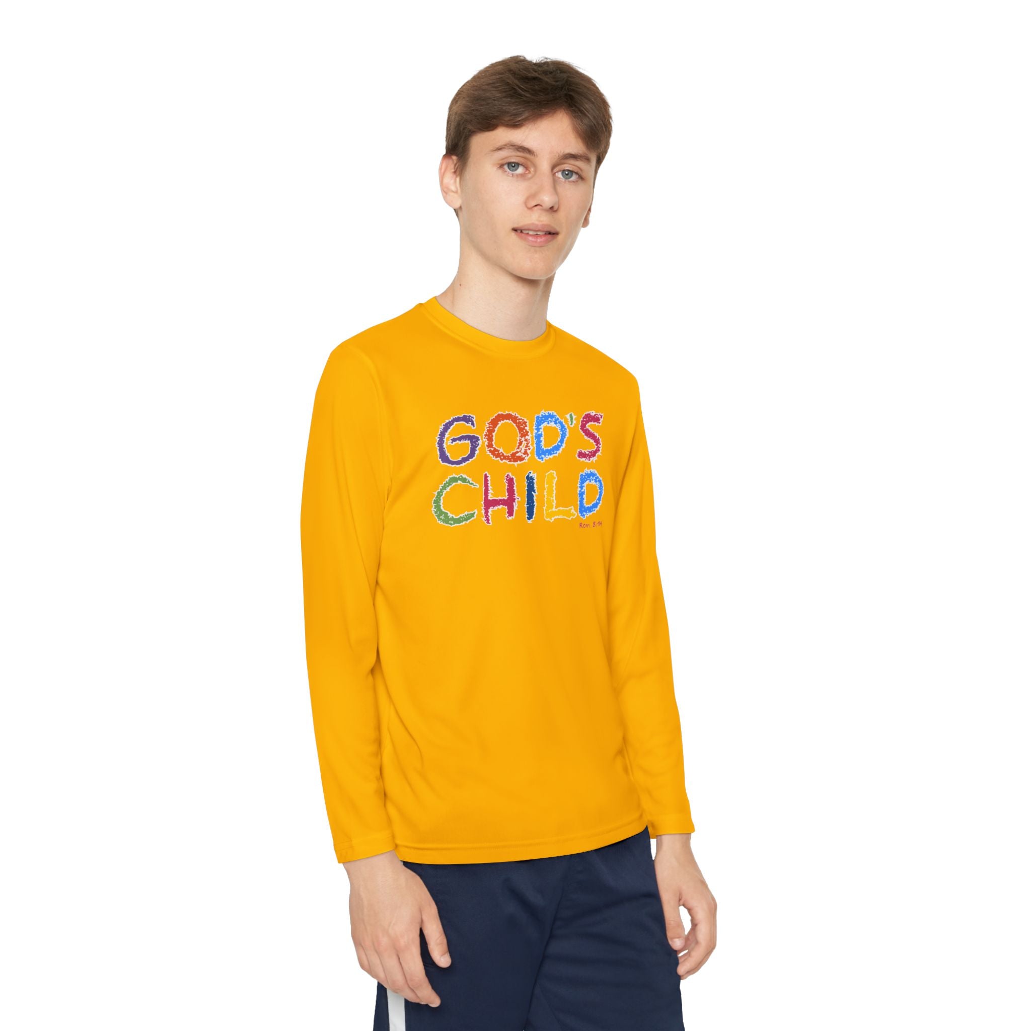 GOD'S CHILD! Collection | Youth Long Sleeve Tee | (Romans 8:14) - Pastel