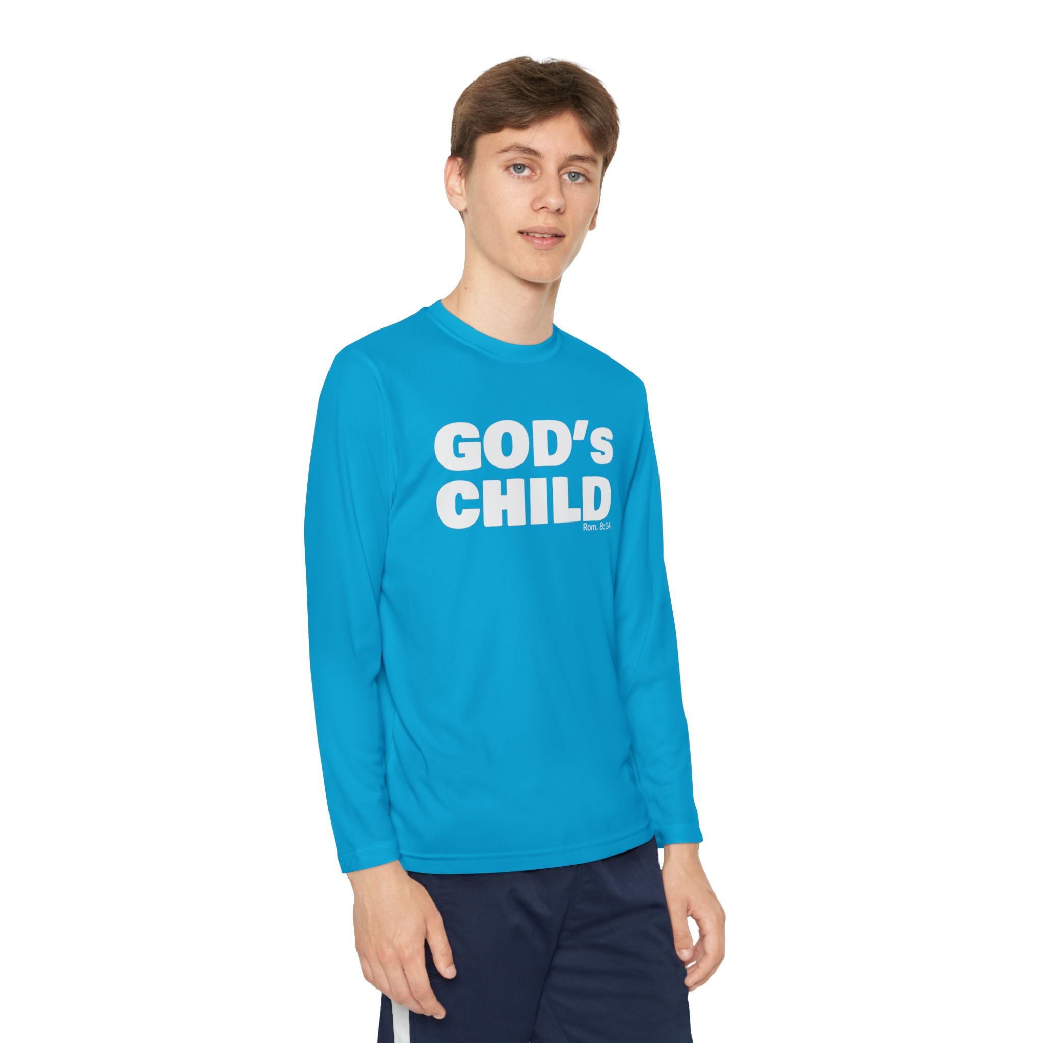 GOD'S CHILD! Collection Youth Long Sleeve Tee | (Romans 8:14)