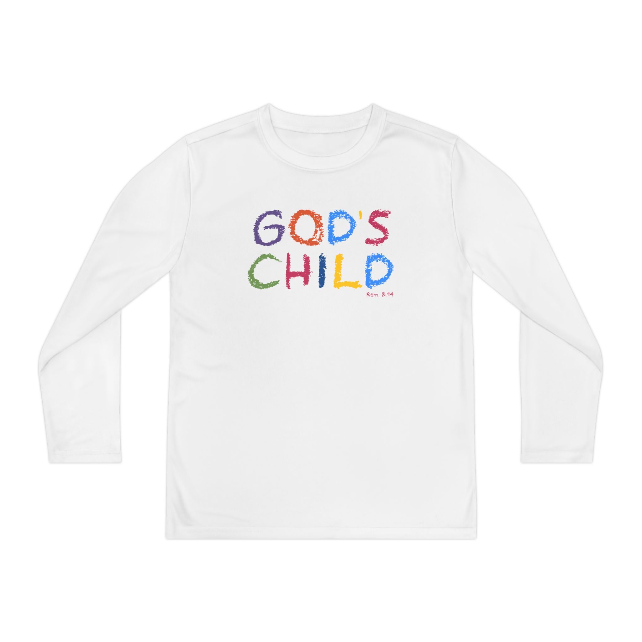 GOD'S CHILD! Collection | Youth Long Sleeve Tee | (Romans 8:14) - Pastel
