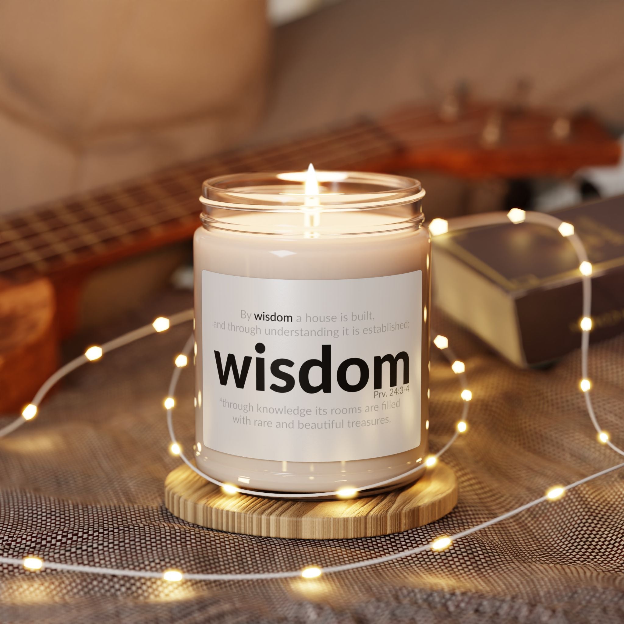WISDOM | Faithware Collection Scented Soy Candle- 9oz | (Proverbs 24:3-4) - Perfect for Mindfulness and Prayer