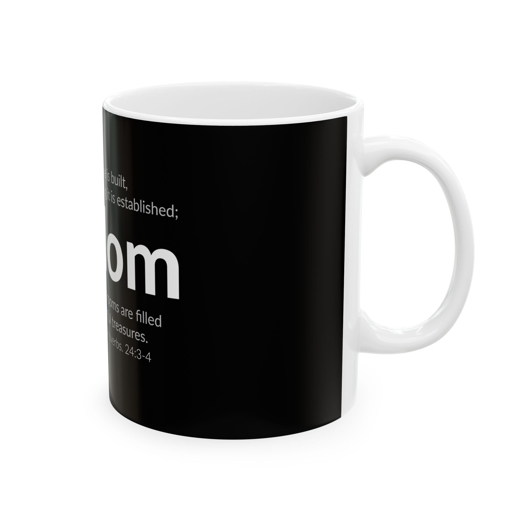 WISDOM | Faithware Collection – Ceramic Mug | Proverbs 24:3- (black)