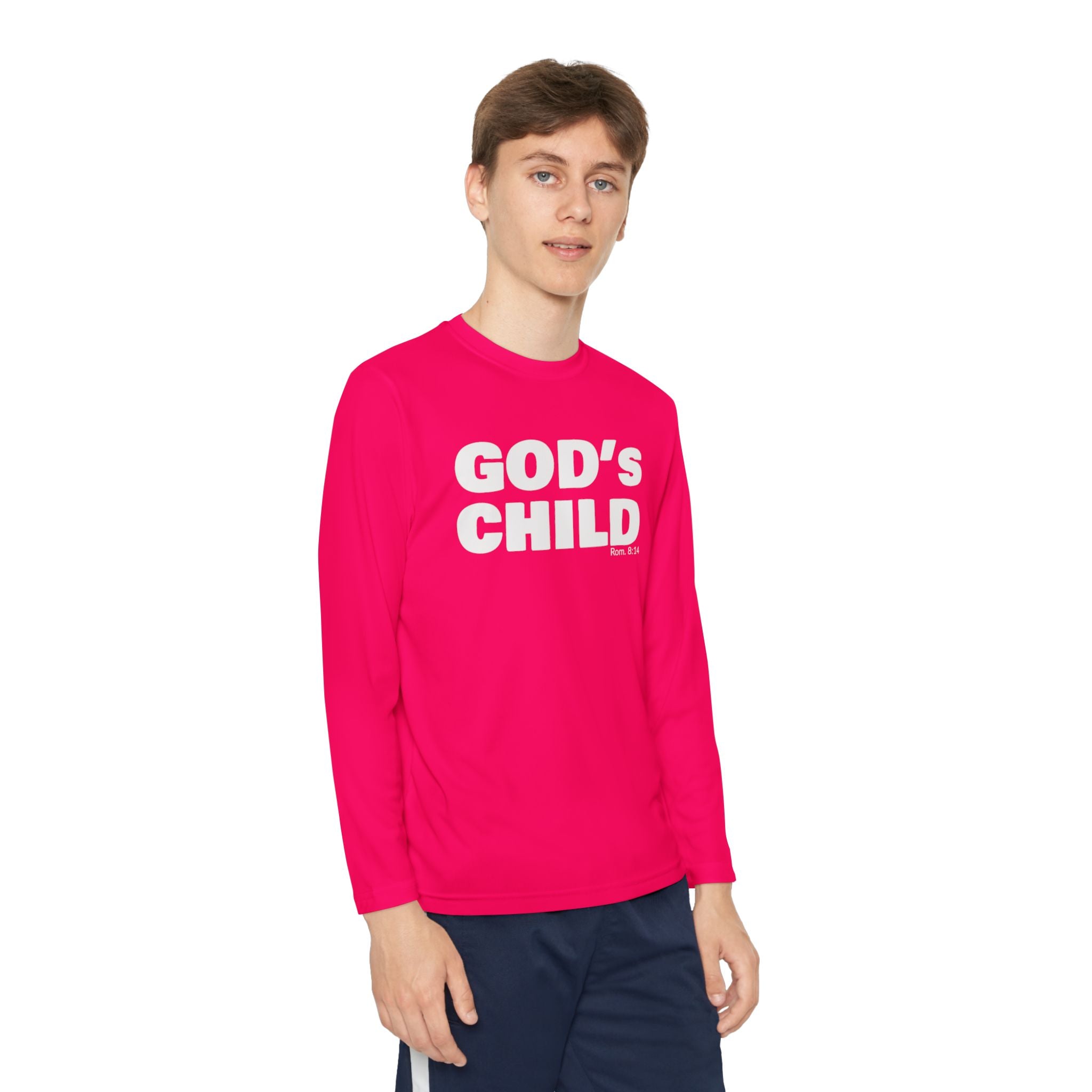 GOD'S CHILD! Collection Youth Long Sleeve Tee | (Romans 8:14)
