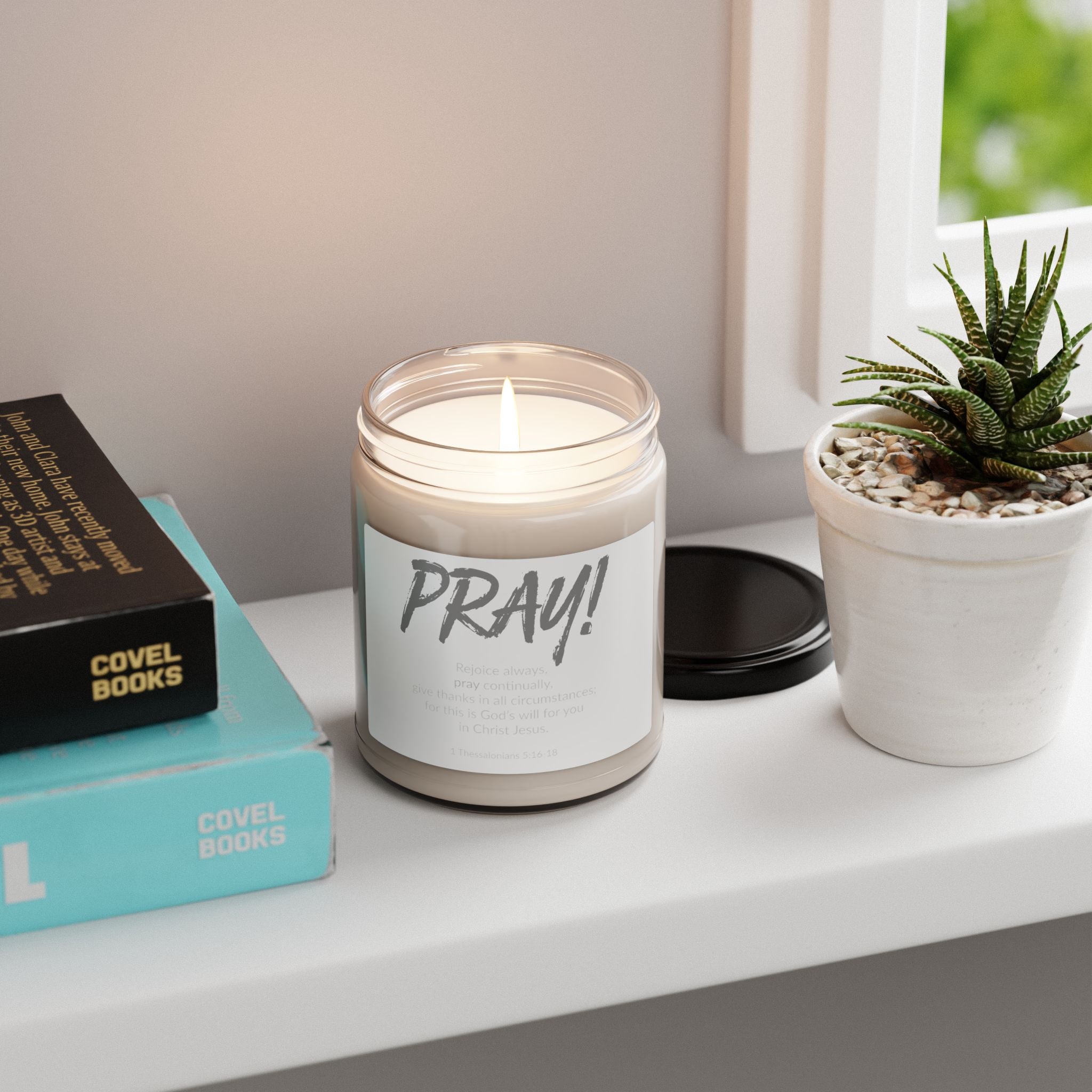 PRAY! Faithware Collection | Scented Soy Candle- 9oz | (1 Thessalonians 5:16-18) - Perfect for Mindfulness and Prayer