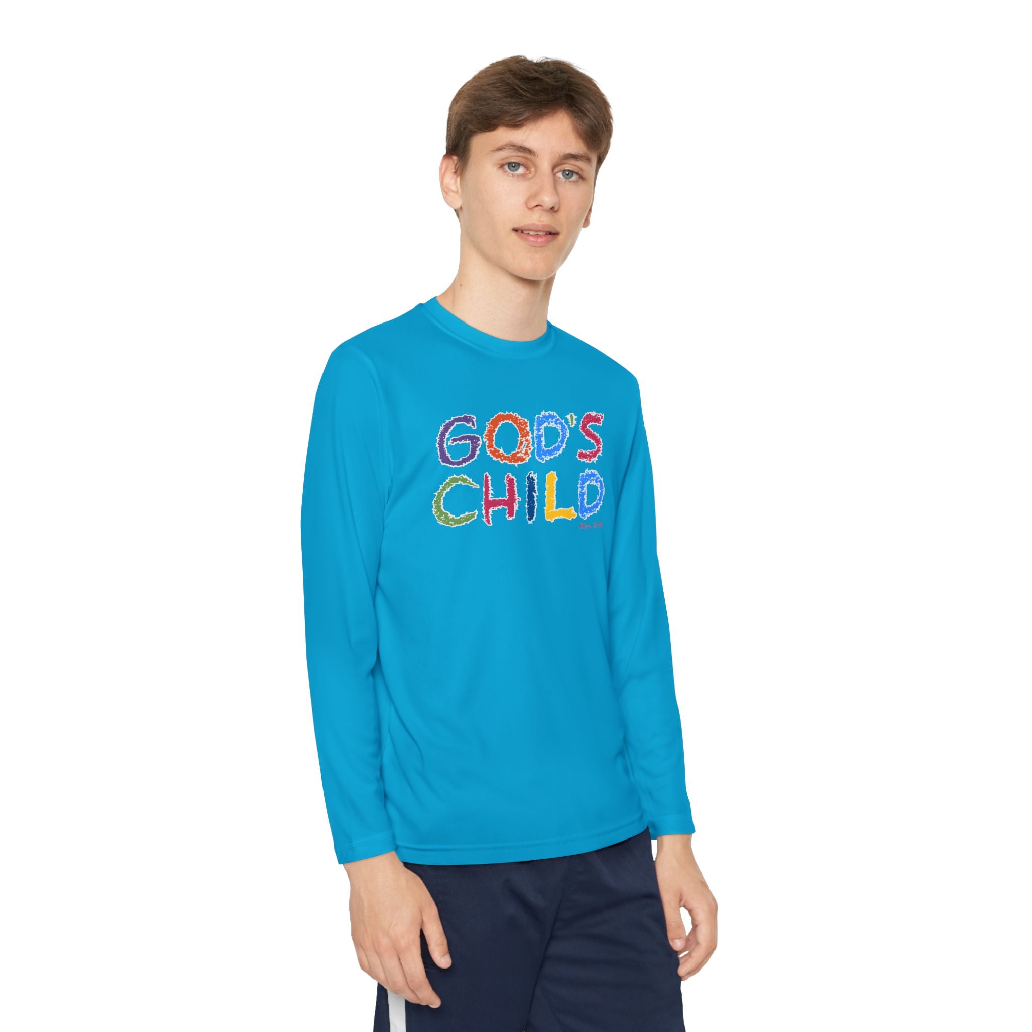 GOD'S CHILD! Collection | Youth Long Sleeve Tee | (Romans 8:14) - Pastel