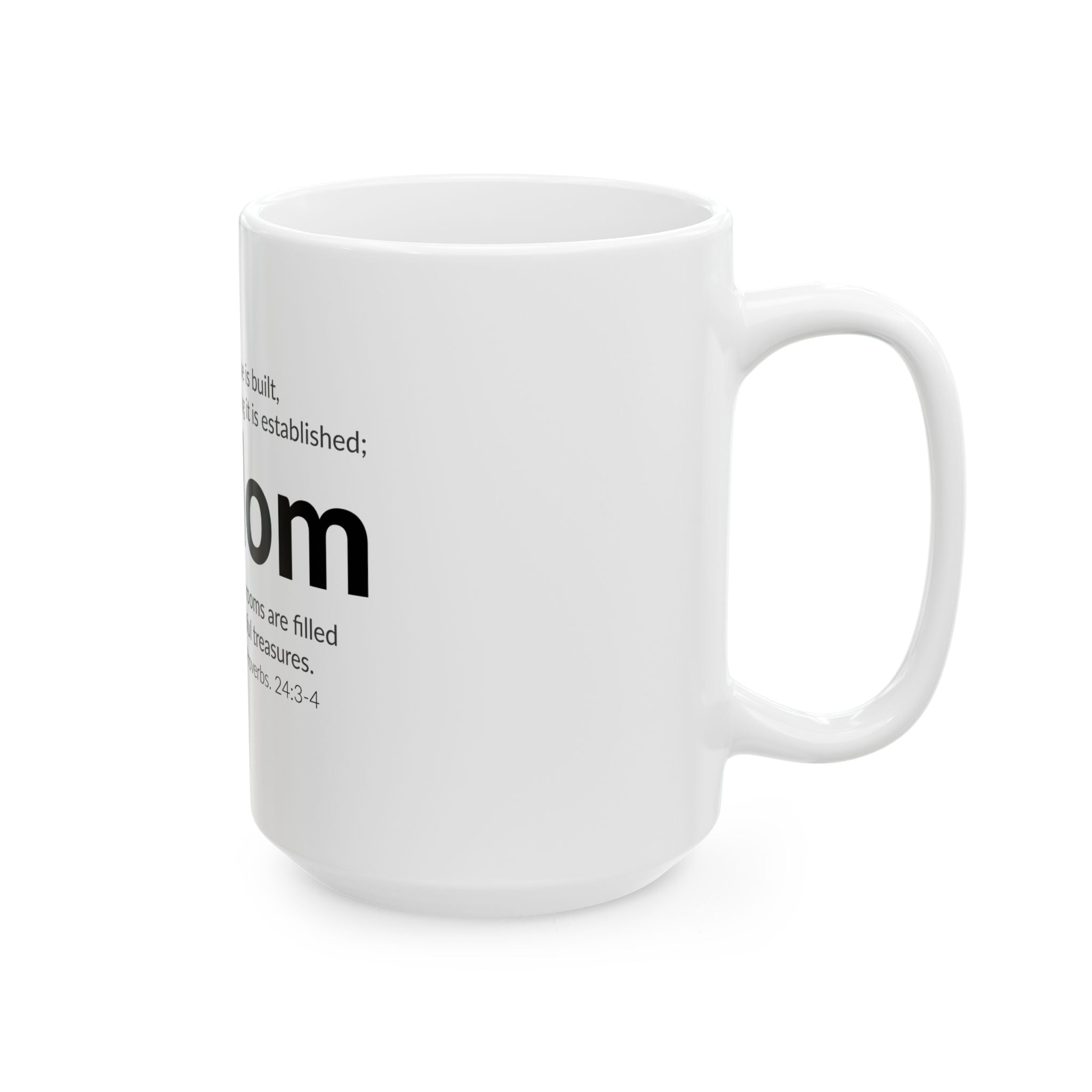 WISDOM | Faithware Collection – Ceramic Mug | Proverbs 24:3- (white)