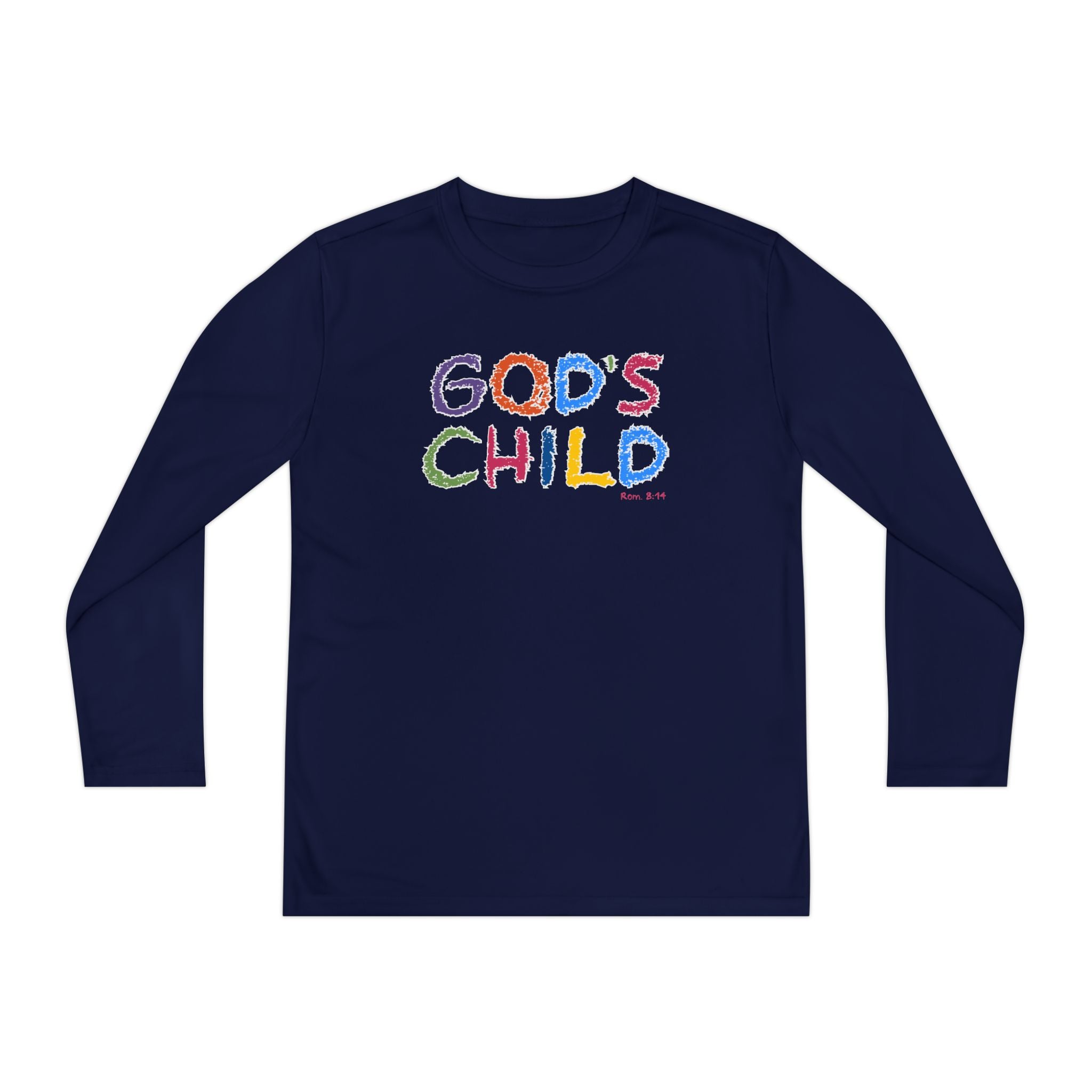GOD'S CHILD! Collection | Youth Long Sleeve Tee | (Romans 8:14) - Pastel