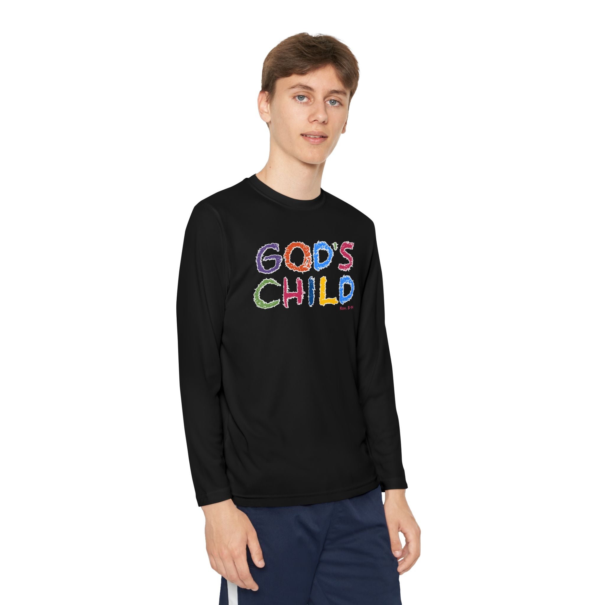 GOD'S CHILD! Collection | Youth Long Sleeve Tee | (Romans 8:14) - Pastel