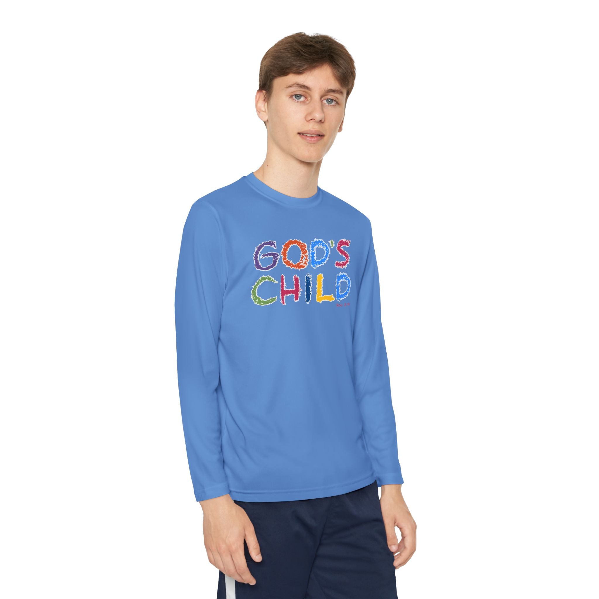 GOD'S CHILD! Collection | Youth Long Sleeve Tee | (Romans 8:14) - Pastel
