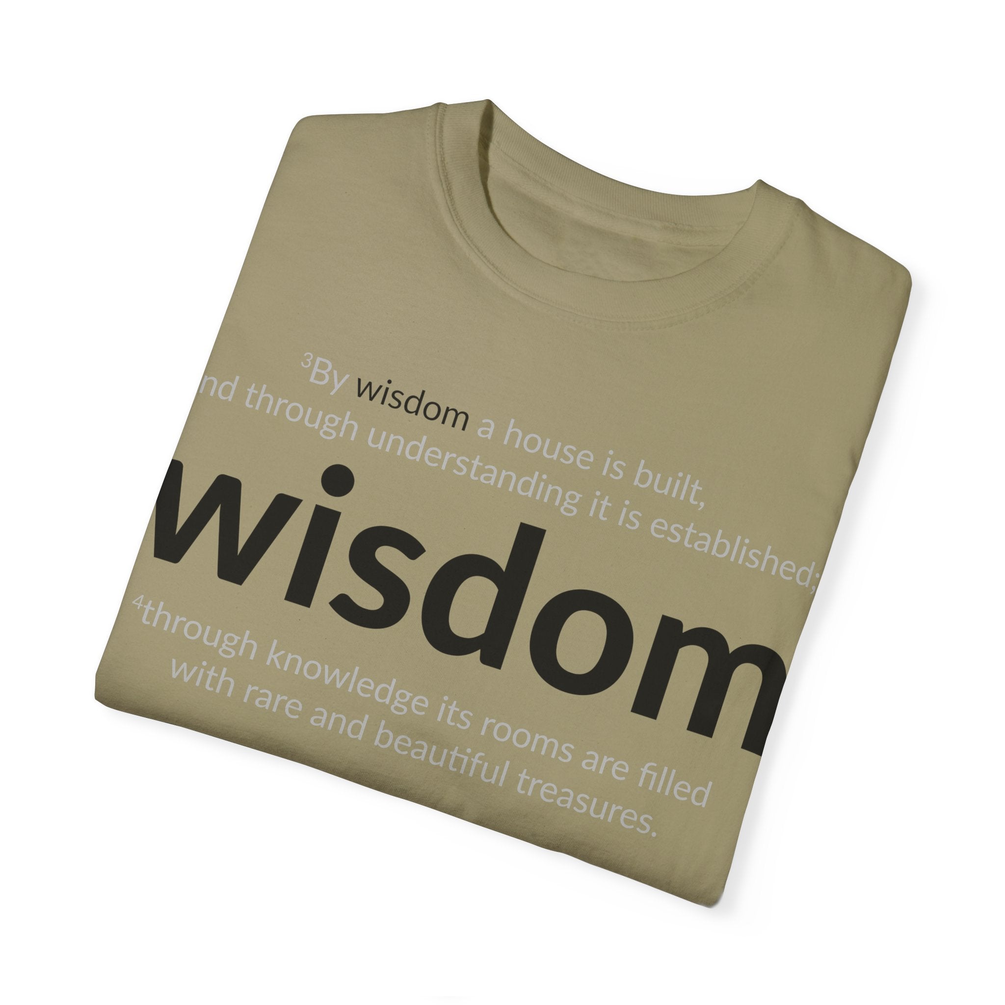 WISDOM! Inspiration Verses unisex t-shirt, Proverbs 24:3-4, Knowledge, Rare Treasures, Comfort Tee, Biblical Shirt
