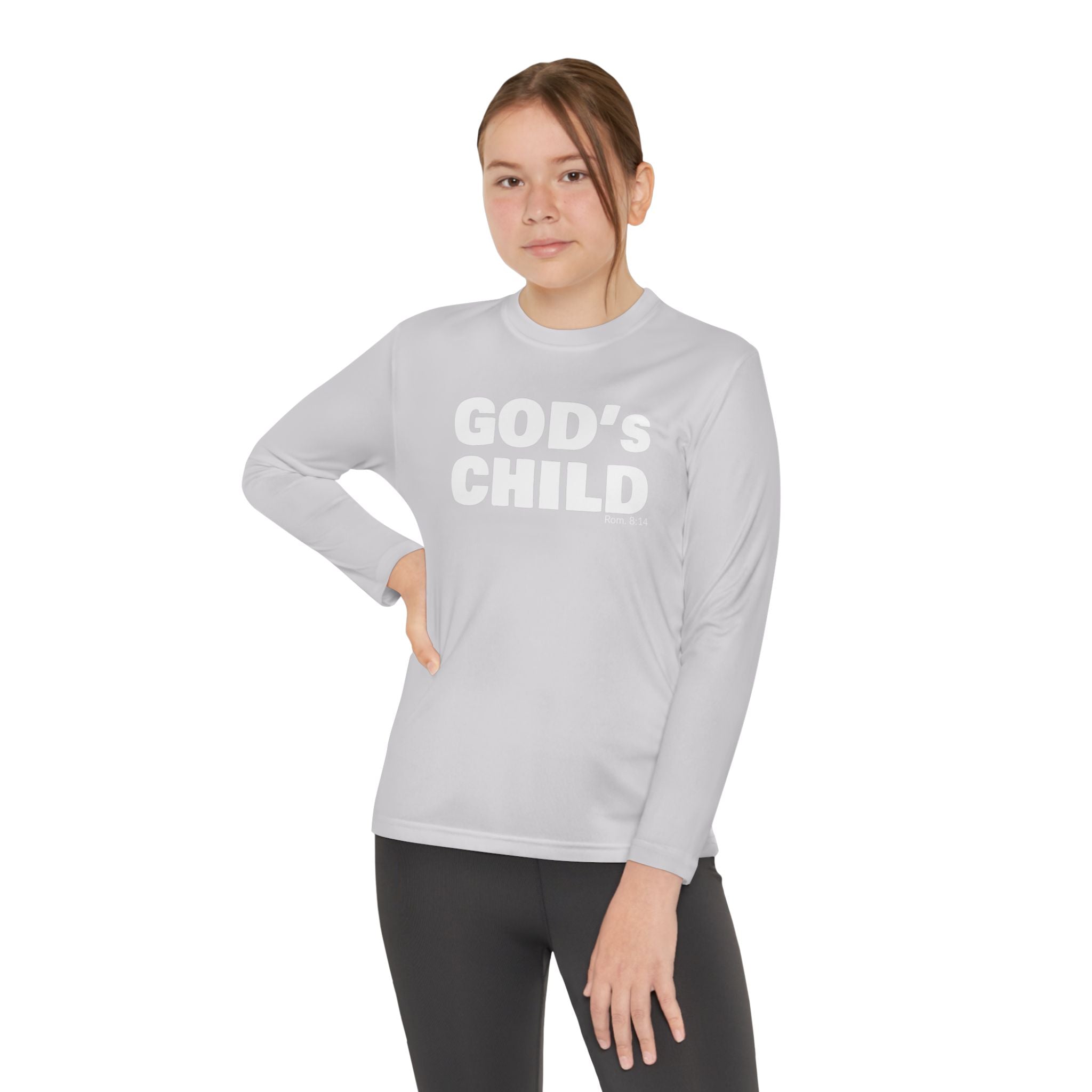 GOD'S CHILD! Collection Youth Long Sleeve Tee | (Romans 8:14)