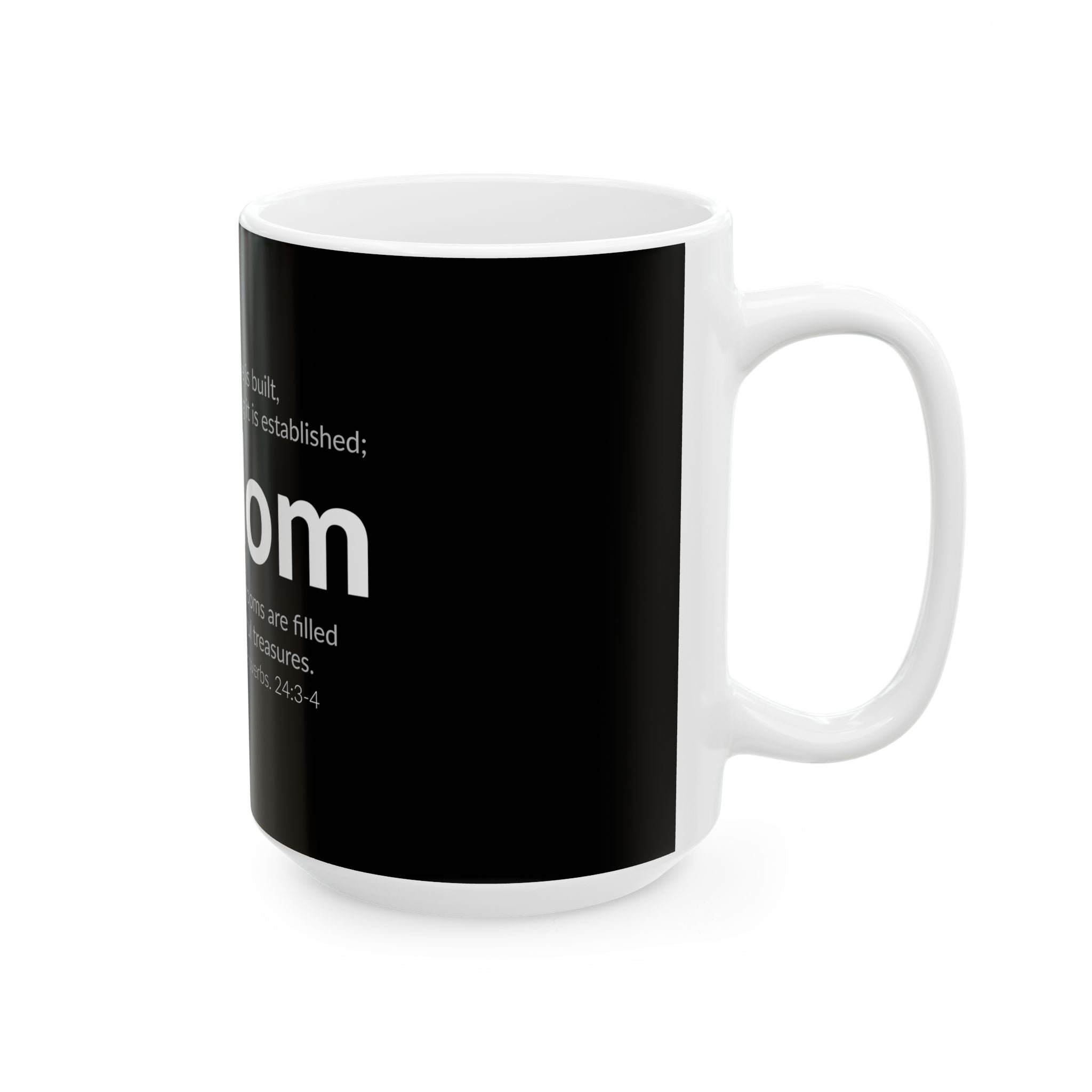 WISDOM | Faithware Collection – Ceramic Mug | Proverbs 24:3- (black)