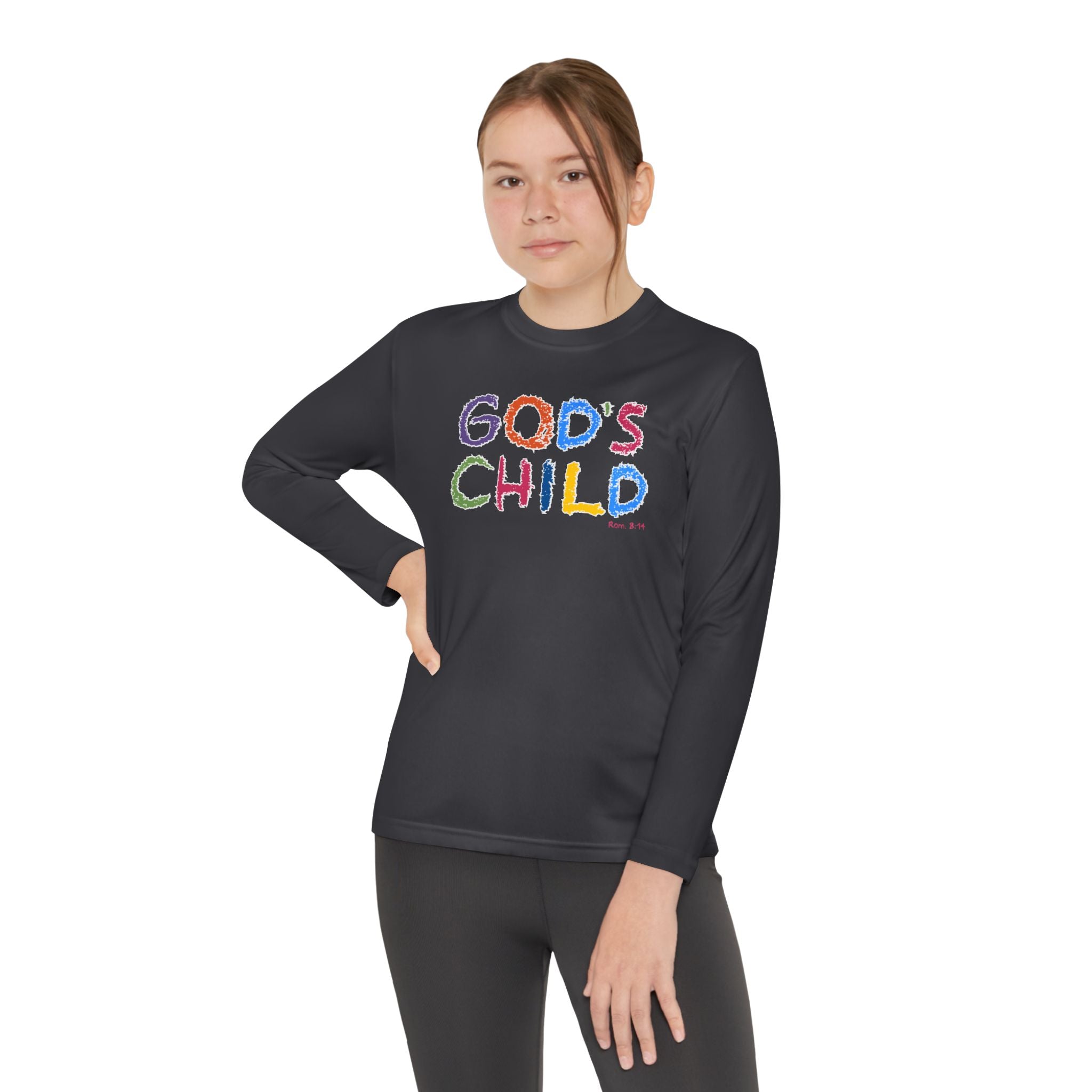 GOD'S CHILD! Collection | Youth Long Sleeve Tee | (Romans 8:14) - Pastel