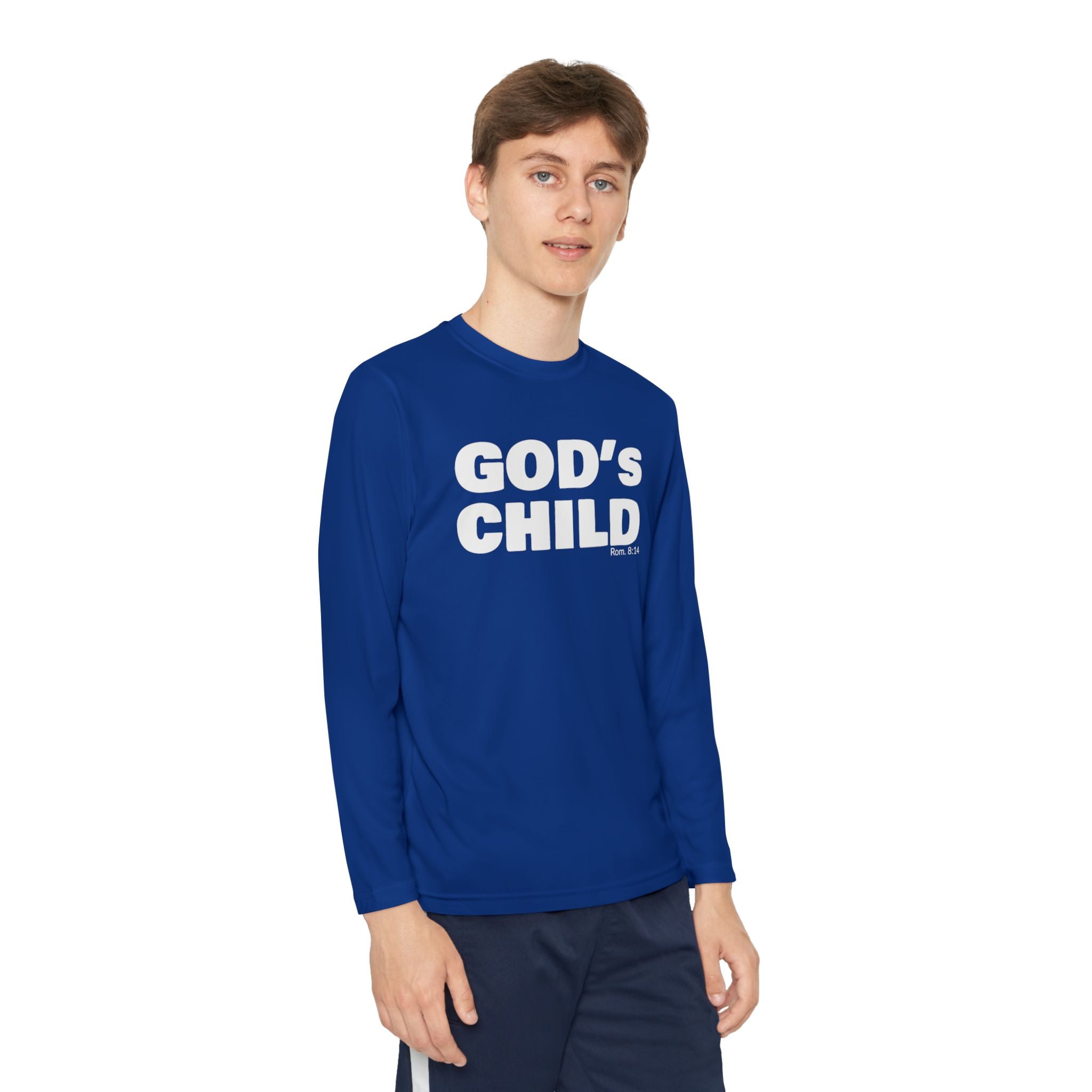 GOD'S CHILD! Collection Youth Long Sleeve Tee | (Romans 8:14)