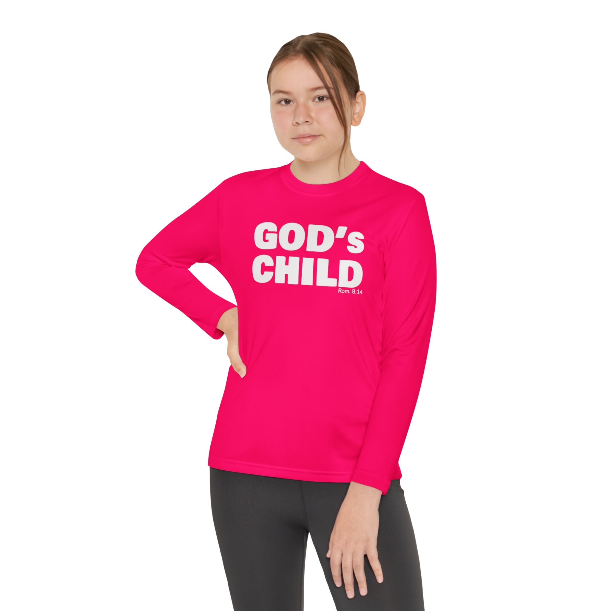 GOD'S CHILD! Collection Youth Long Sleeve Tee | (Romans 8:14)