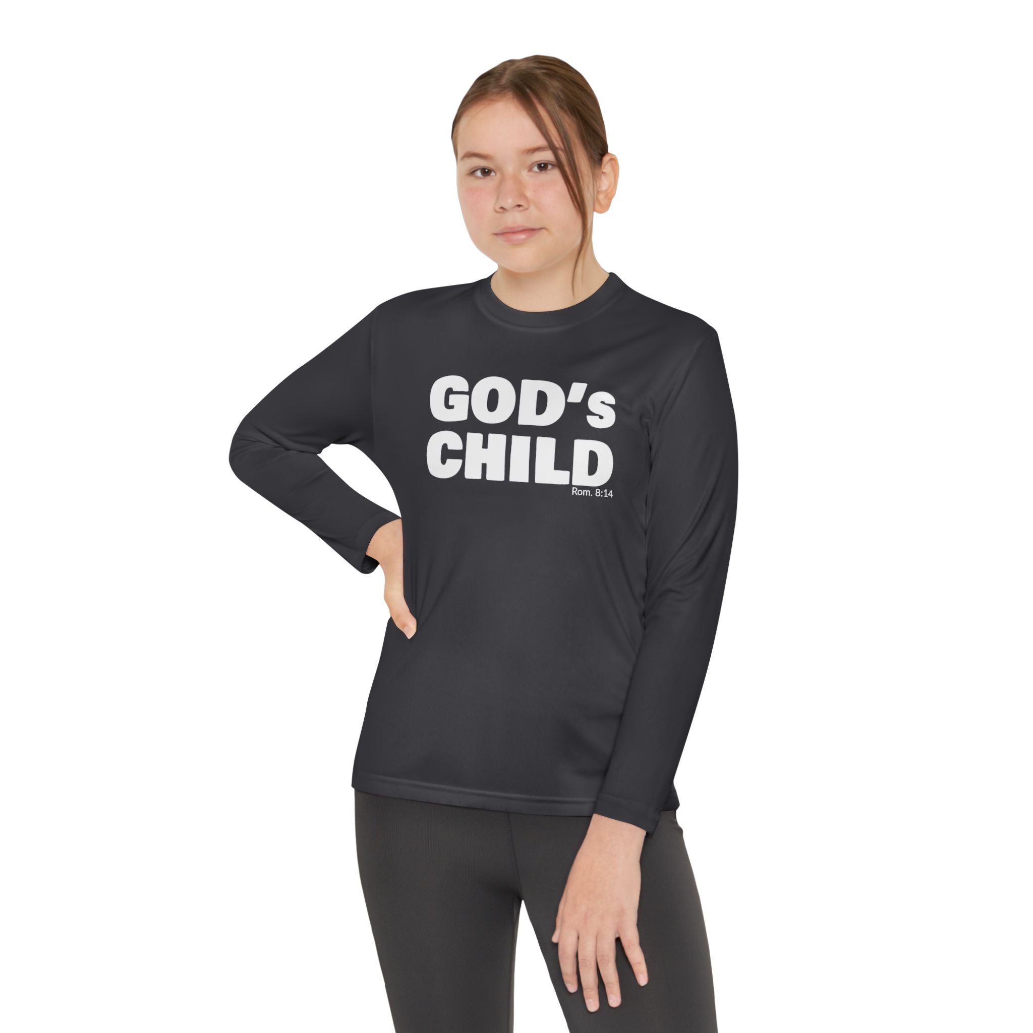 GOD'S CHILD! Collection Youth Long Sleeve Tee | (Romans 8:14)