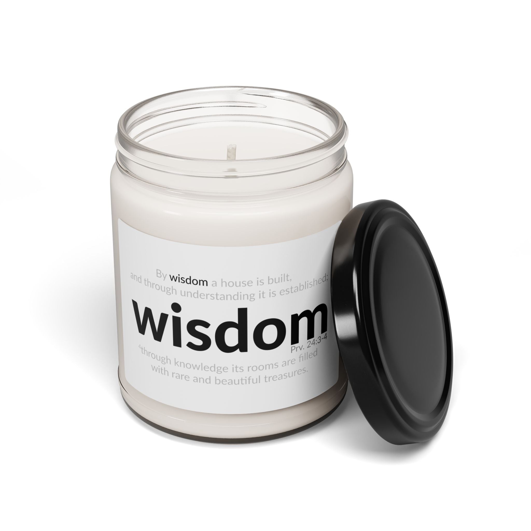 WISDOM | Faithware Collection Scented Soy Candle- 9oz | (Proverbs 24:3-4) - Perfect for Mindfulness and Prayer