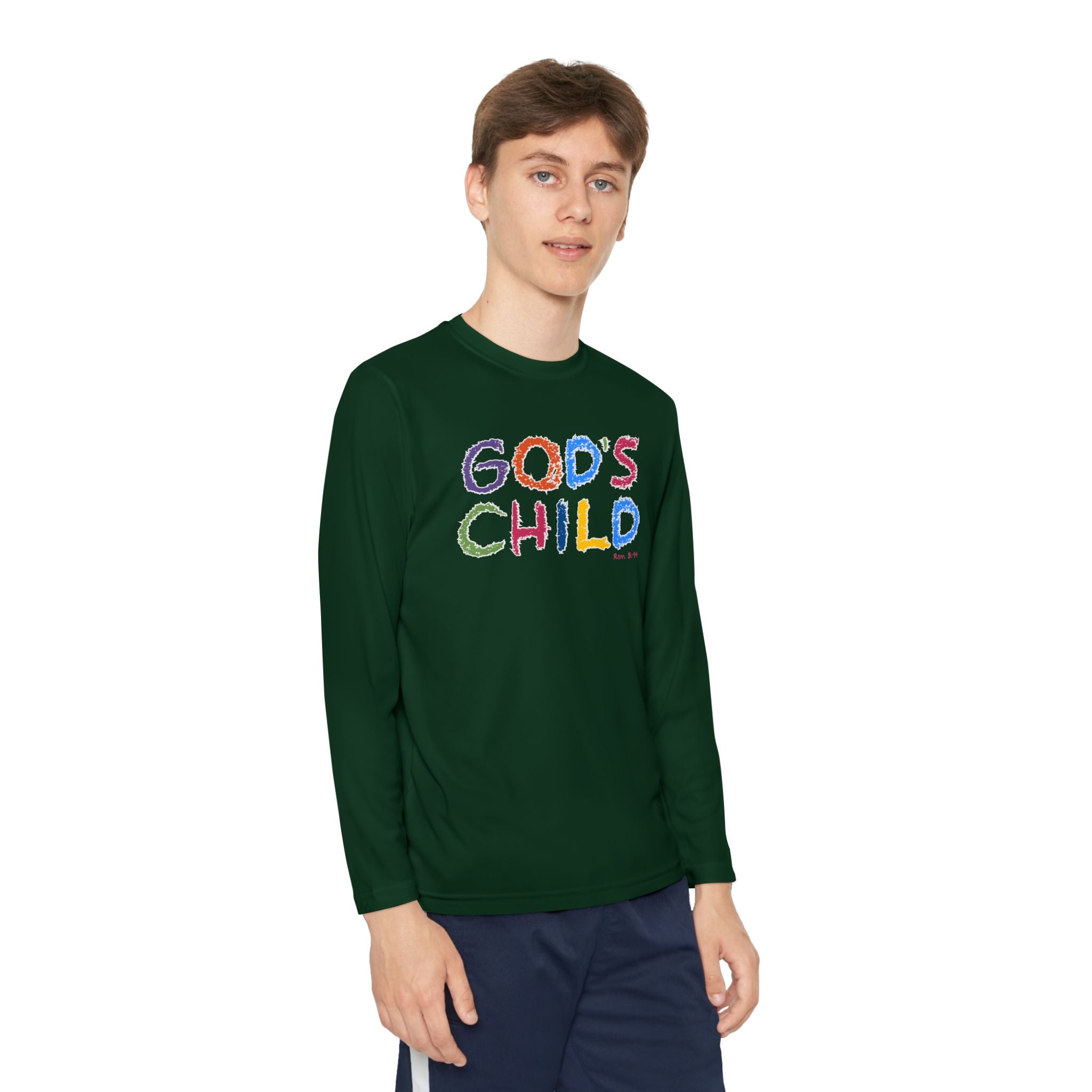 GOD'S CHILD! Collection | Youth Long Sleeve Tee | (Romans 8:14) - Pastel