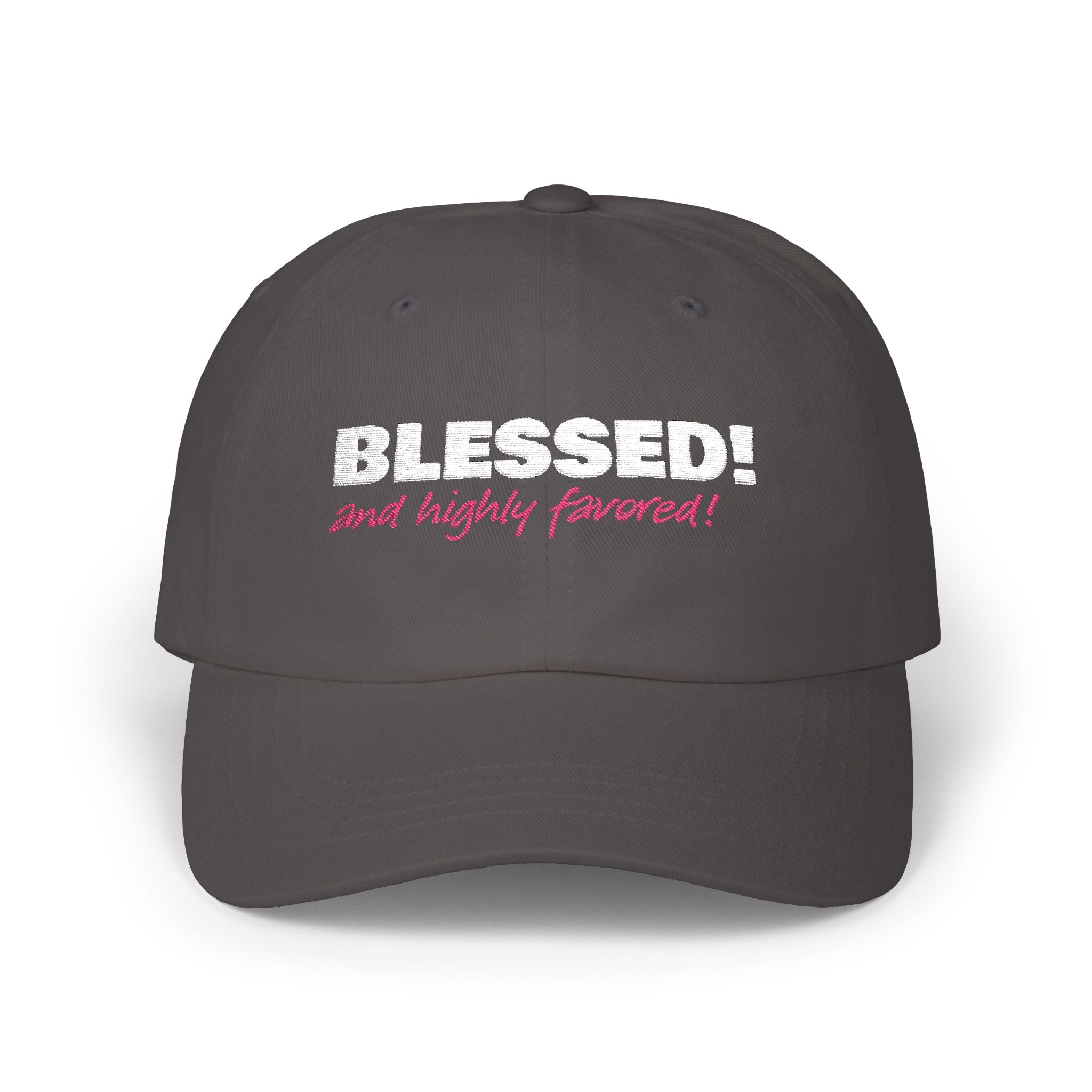 BLESSED! and Highly Favored! Collection Christian Cap for Women | Faith-Based Hat | Luke 1:28 Scripture Hat | Inspirational Women's Headwear