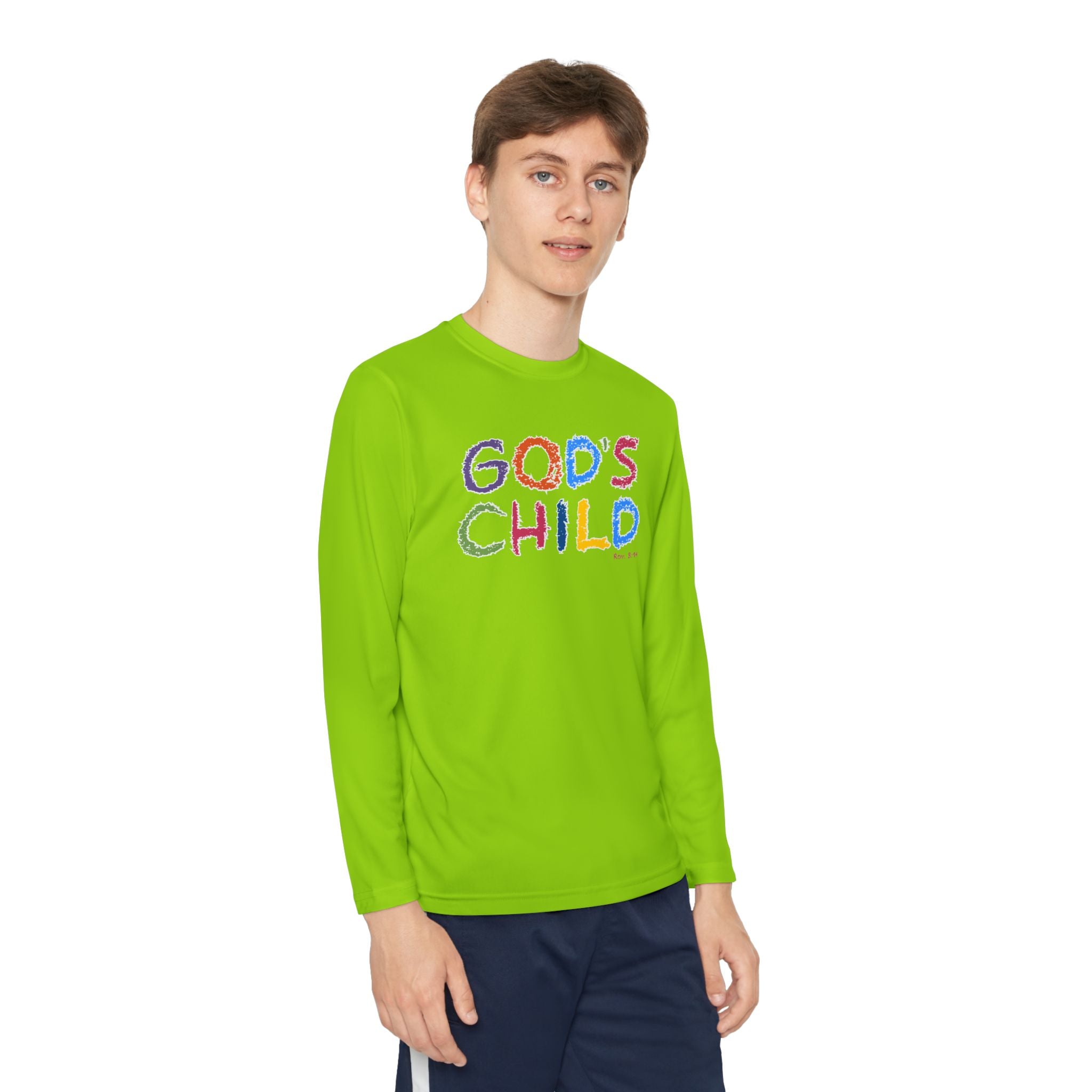 GOD'S CHILD! Collection | Youth Long Sleeve Tee | (Romans 8:14) - Pastel