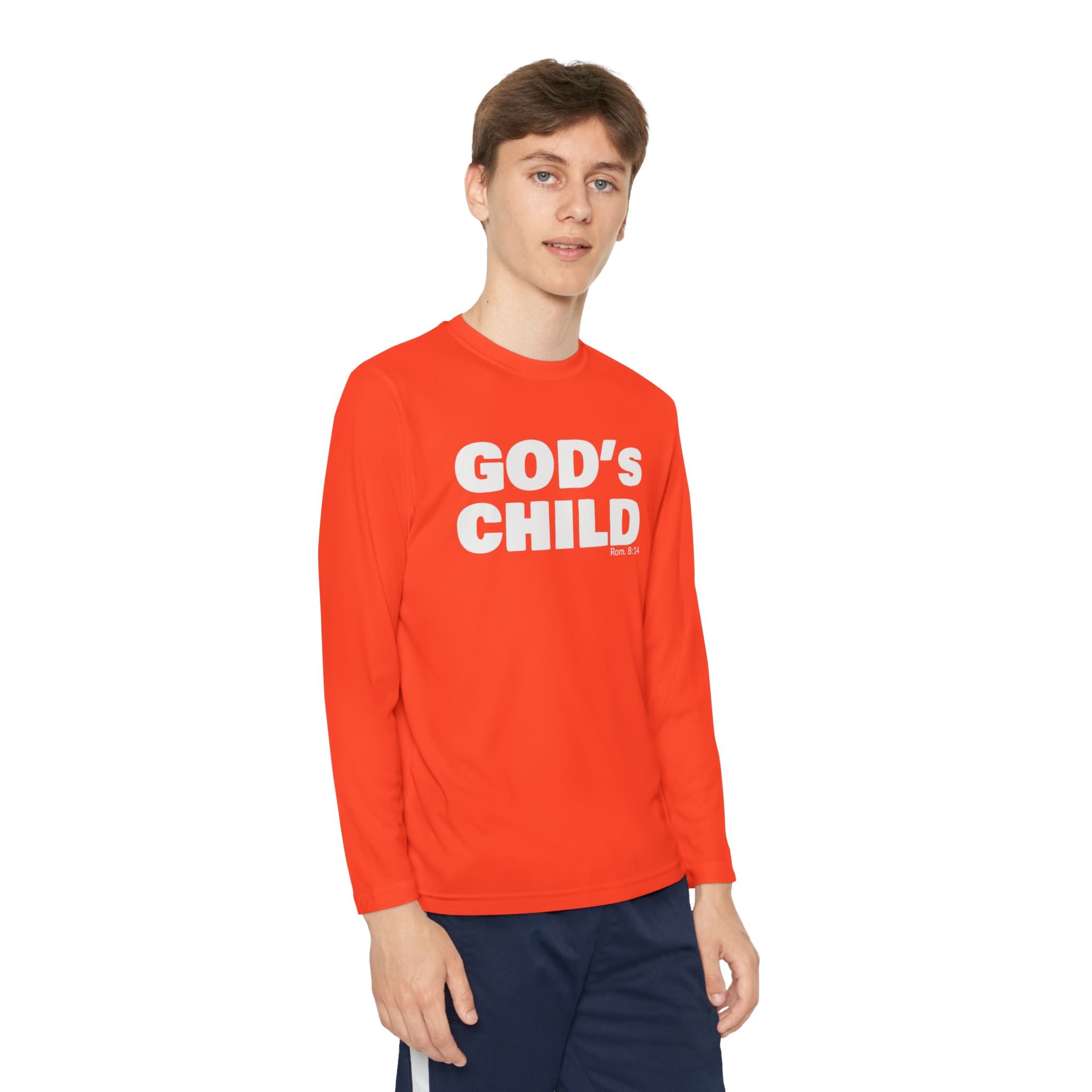 GOD'S CHILD! Collection Youth Long Sleeve Tee | (Romans 8:14)
