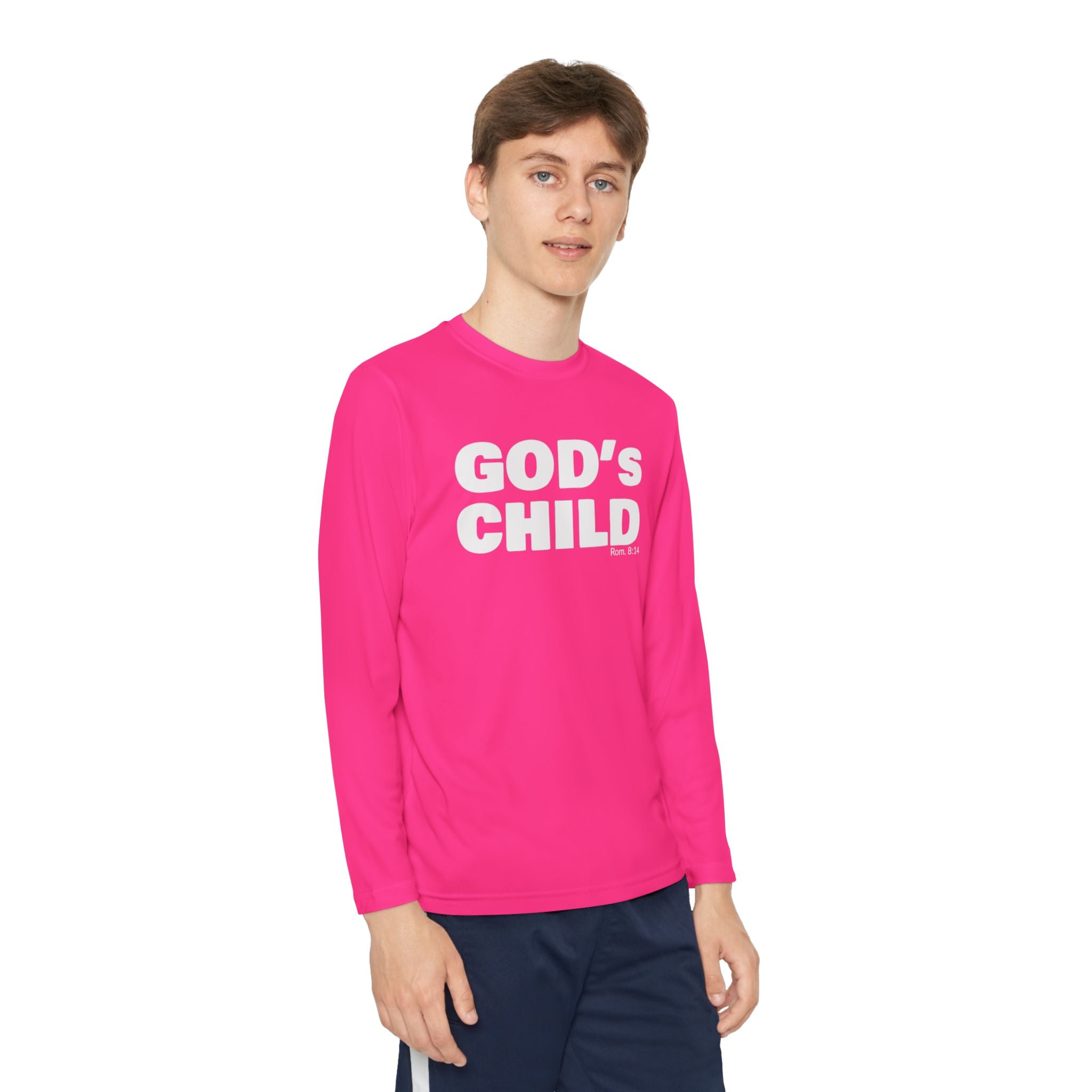 GOD'S CHILD! Collection Youth Long Sleeve Tee | (Romans 8:14)