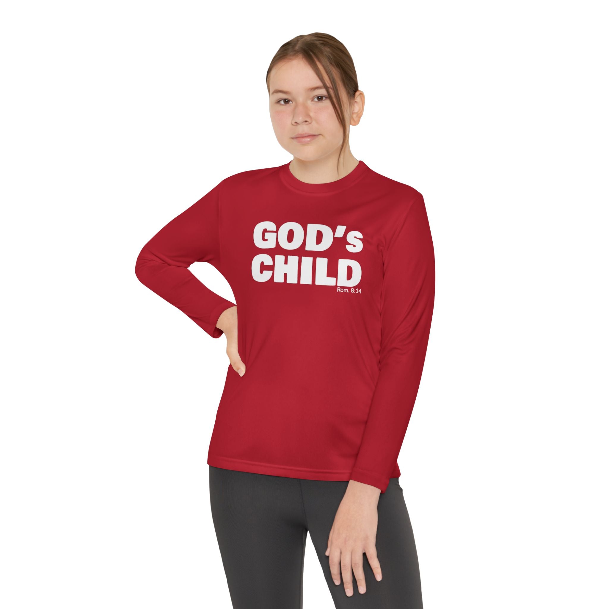 GOD'S CHILD! Collection Youth Long Sleeve Tee | (Romans 8:14)