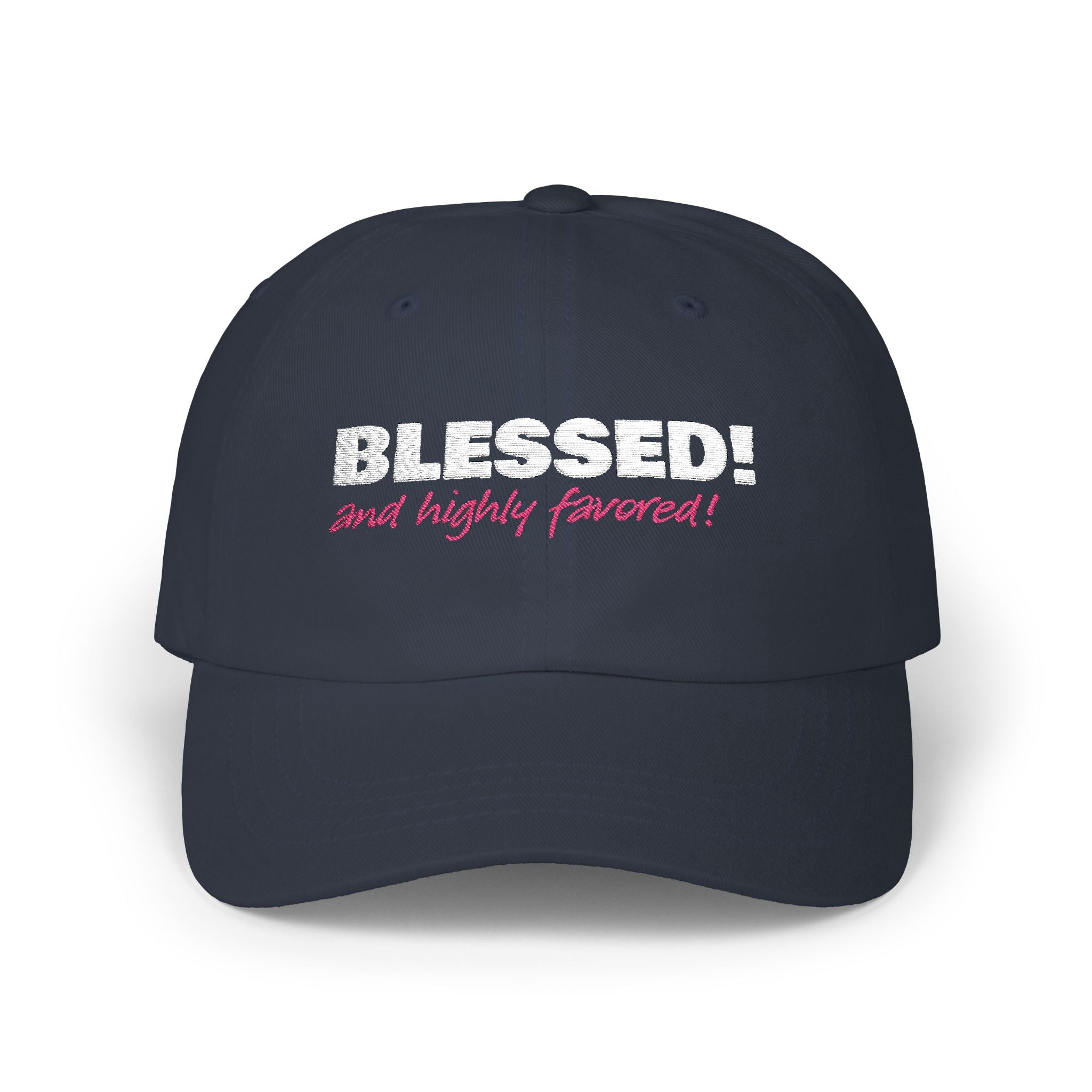 BLESSED! and Highly Favored! Collection Christian Cap for Women | Faith-Based Hat | Luke 1:28 Scripture Hat | Inspirational Women's Headwear