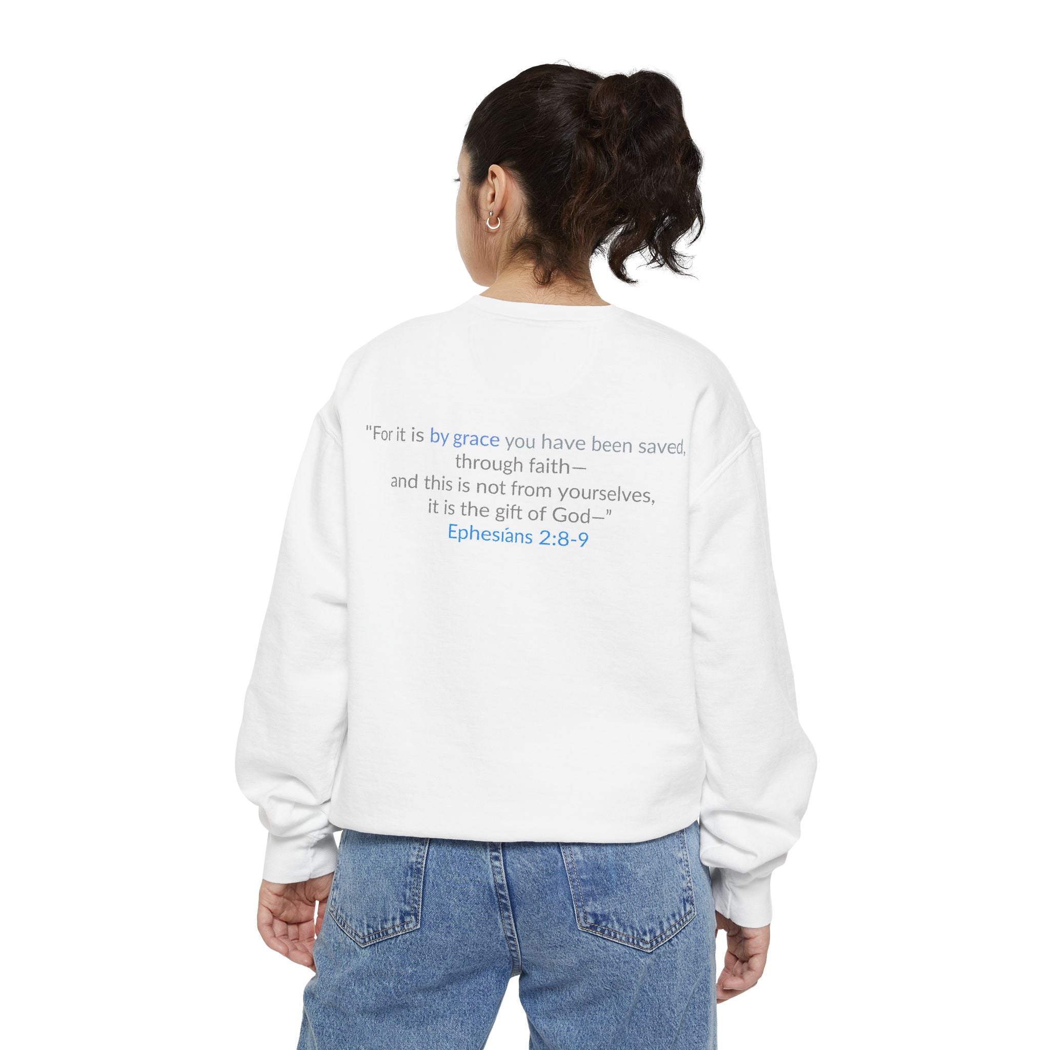 SAVED x GRACE Faithware Collection Unisex Sweatshirt | (Ephesians 2:8)