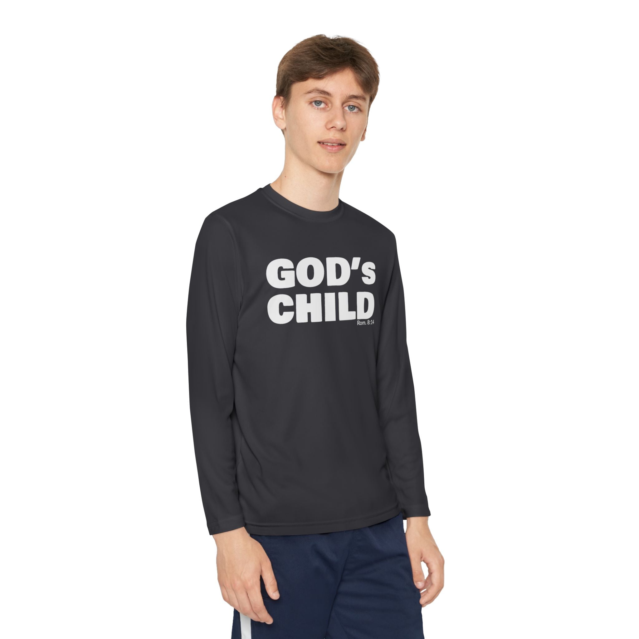 GOD'S CHILD! Collection Youth Long Sleeve Tee | (Romans 8:14)
