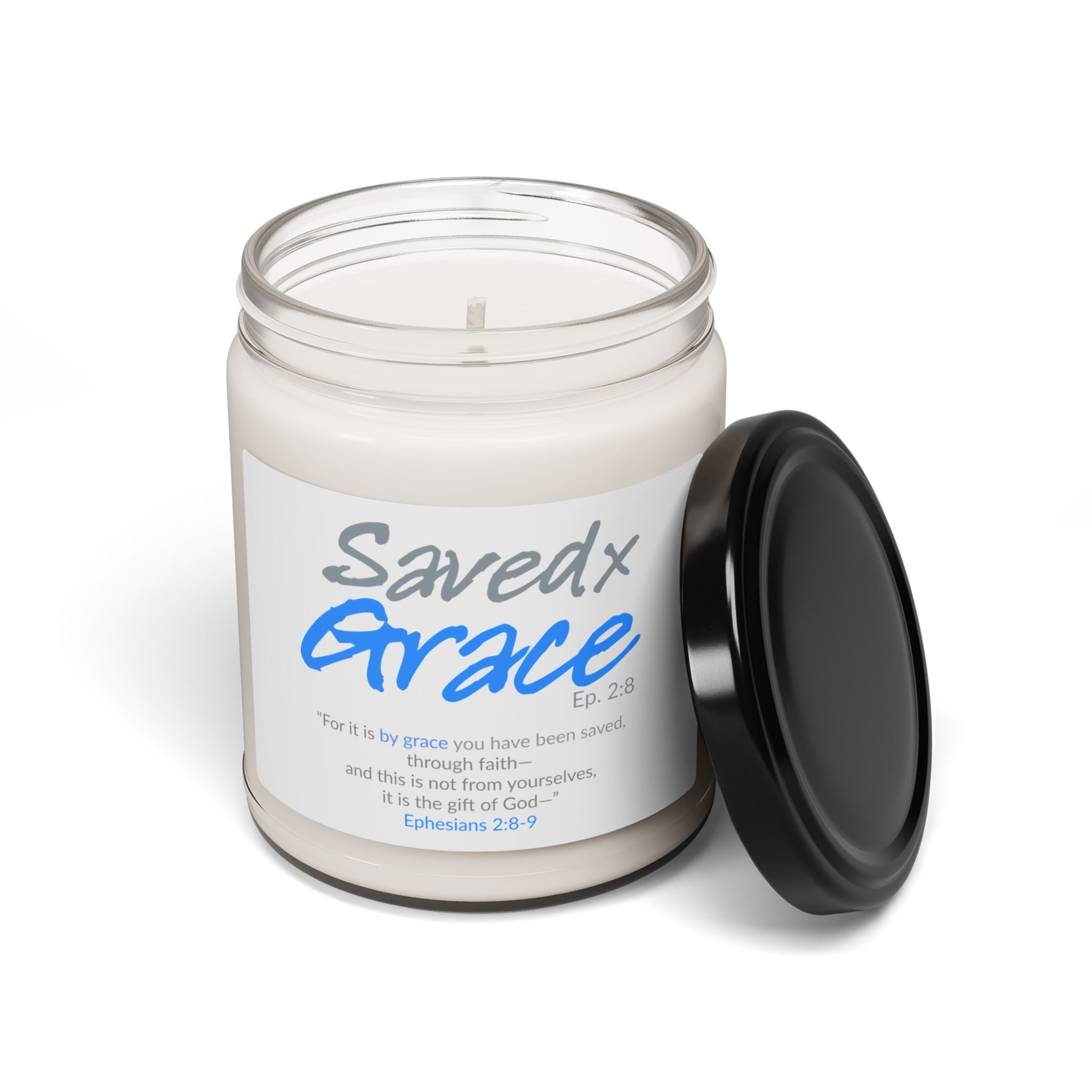 SAVED X GRACE | Faithware Collection Scented Soy Candle- 9oz | (Ephesians 2:8-9) - Perfect for Mindfulness and Prayer