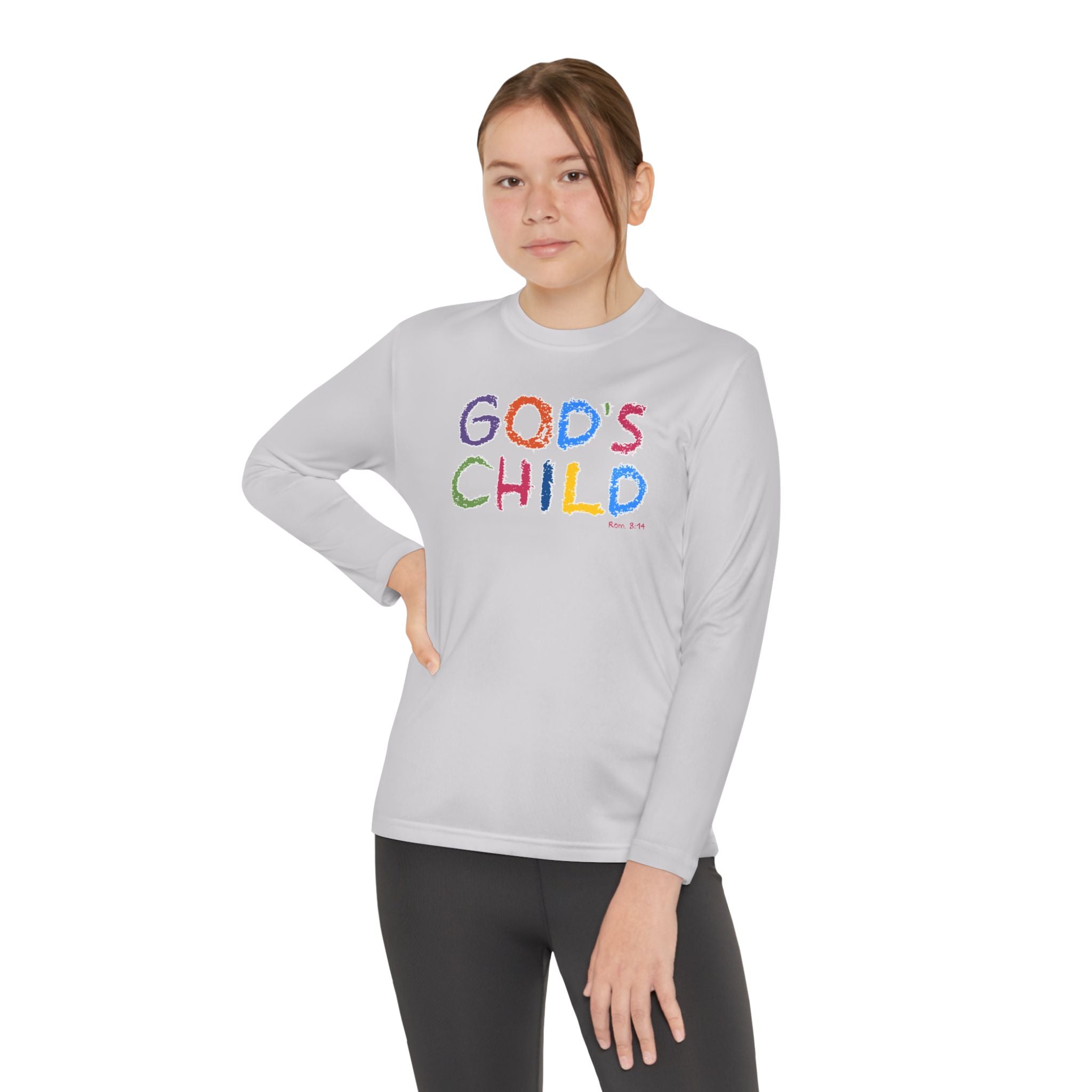 GOD'S CHILD! Collection | Youth Long Sleeve Tee | (Romans 8:14) - Pastel