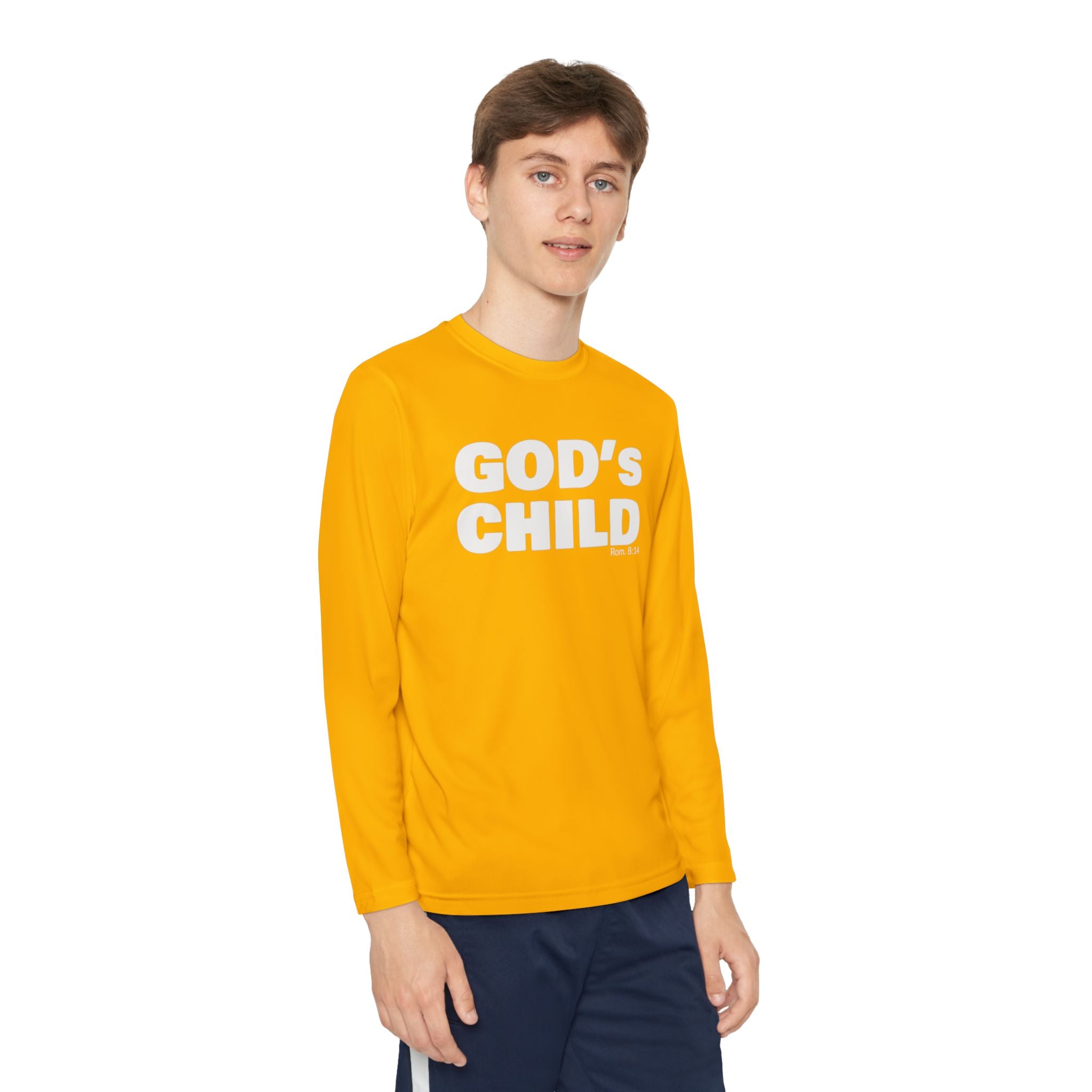 GOD'S CHILD! Collection Youth Long Sleeve Tee | (Romans 8:14)