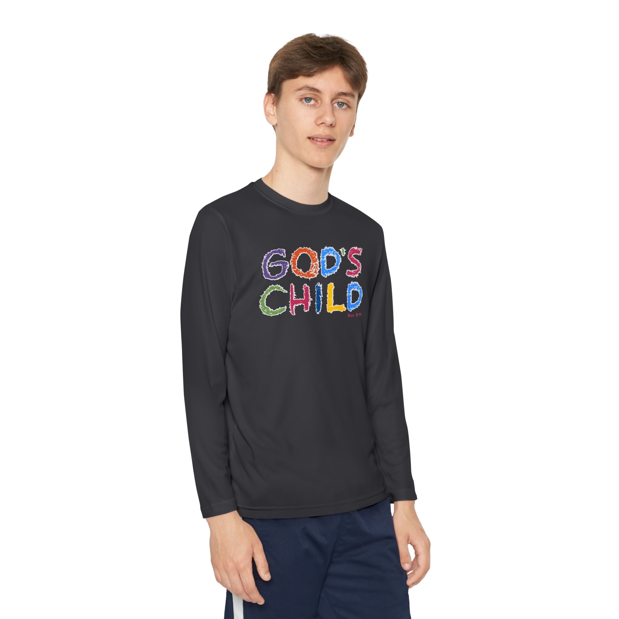 GOD'S CHILD! Collection | Youth Long Sleeve Tee | (Romans 8:14) - Pastel
