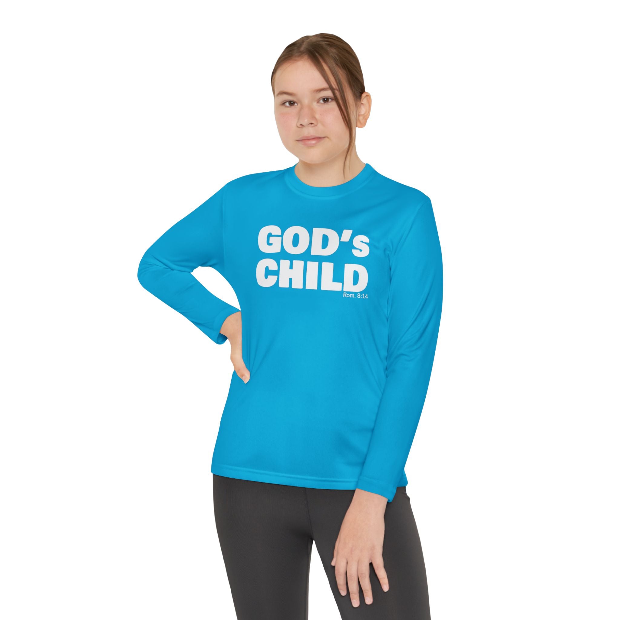 GOD'S CHILD! Collection Youth Long Sleeve Tee | (Romans 8:14)