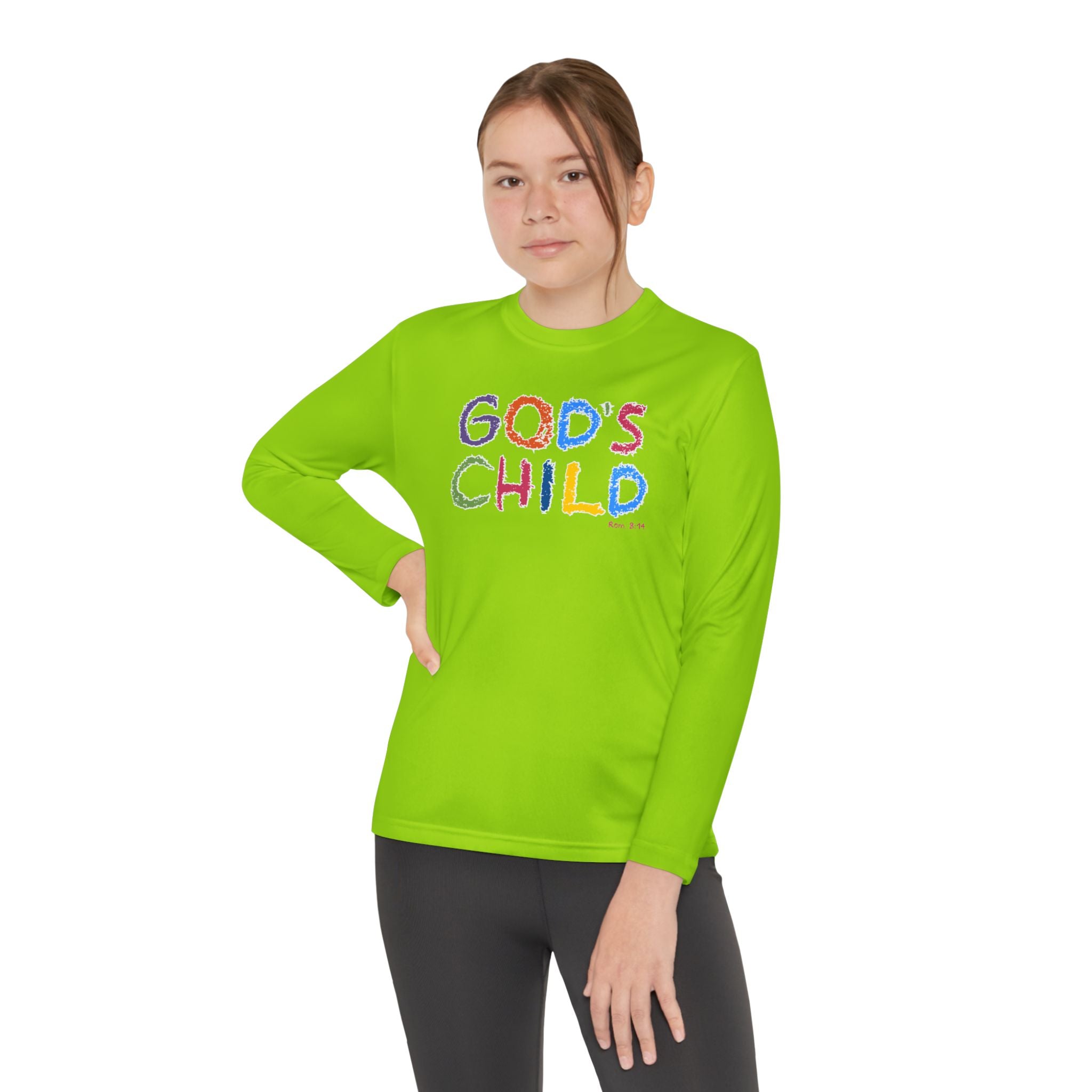 GOD'S CHILD! Collection | Youth Long Sleeve Tee | (Romans 8:14) - Pastel