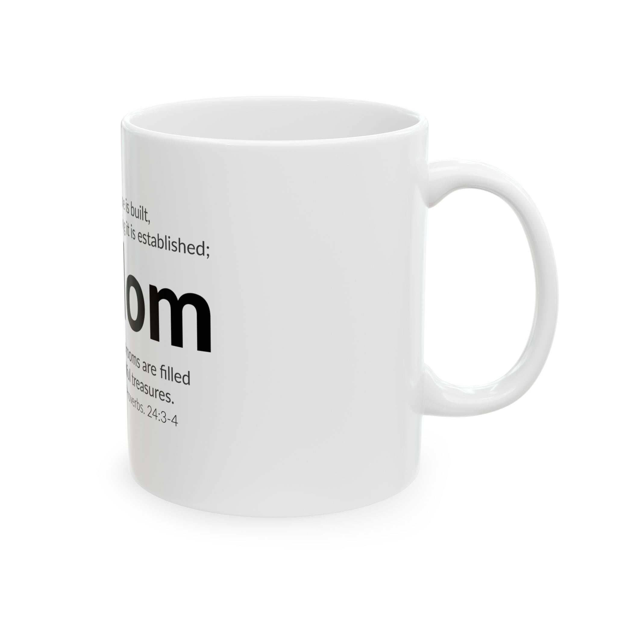 WISDOM | Faithware Collection – Ceramic Mug | Proverbs 24:3- (white)
