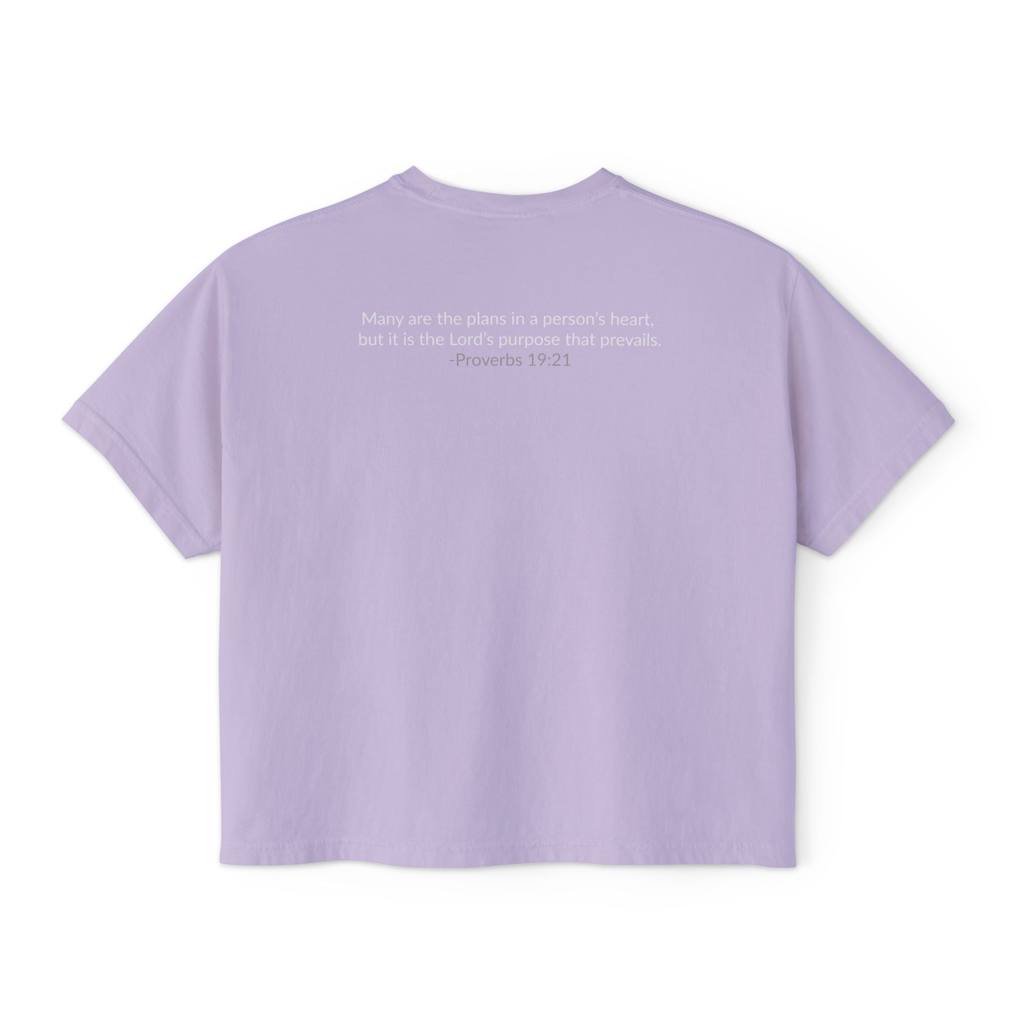 GOD IS IN CONTROL! | Women’s Boxy Tee | (Proverbs 19:21)