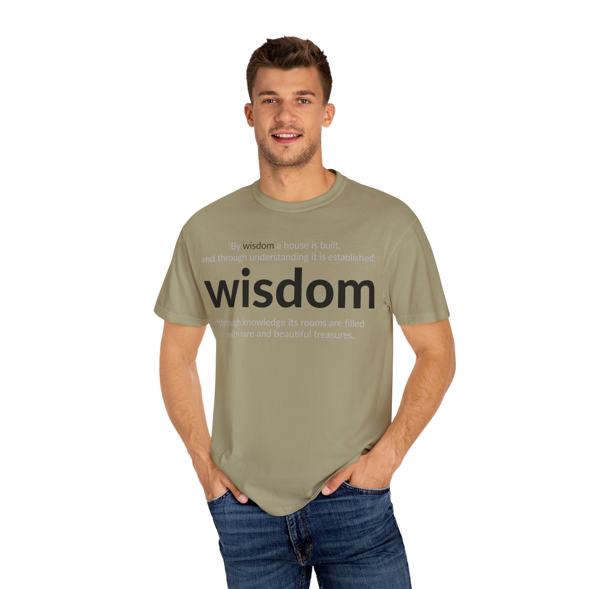 WISDOM! Inspiration Verses unisex t-shirt, Proverbs 24:3-4, Knowledge, Rare Treasures, Comfort Tee, Biblical Shirt