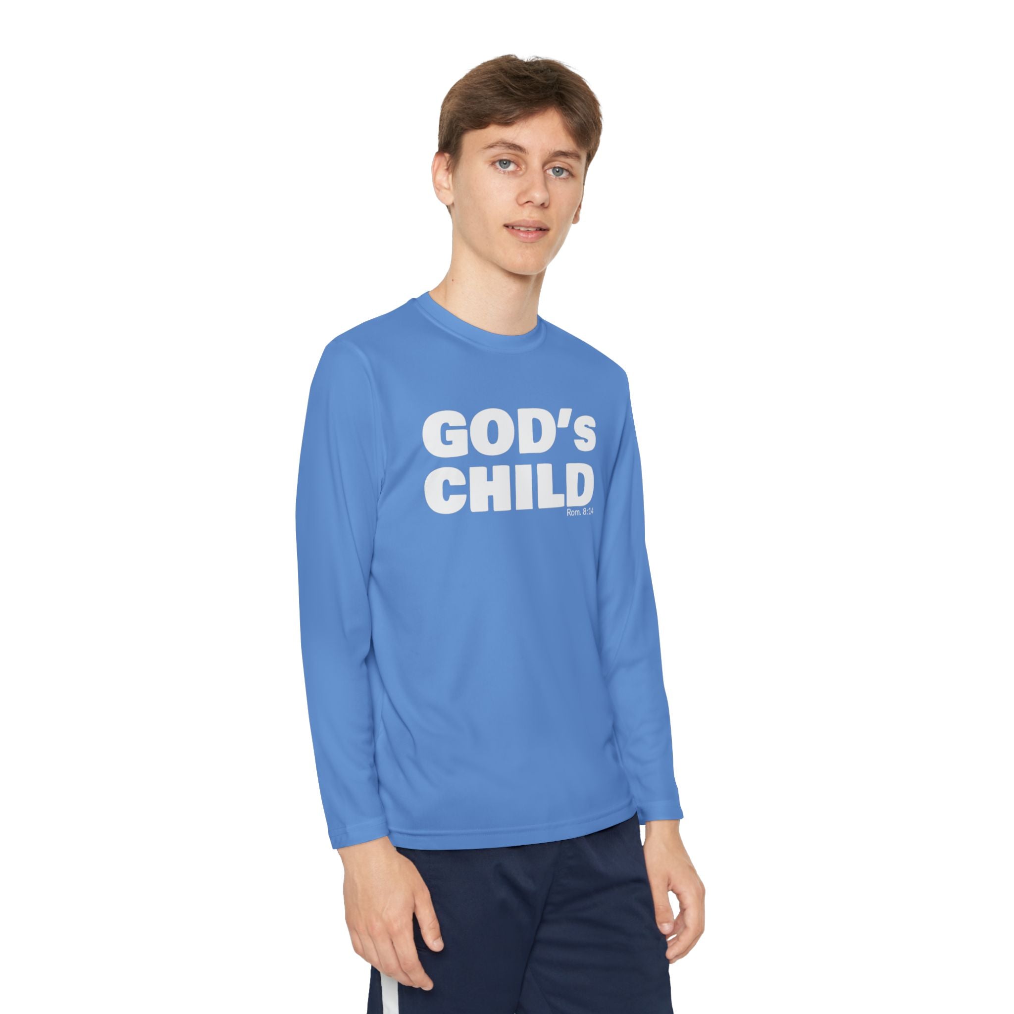 GOD'S CHILD! Collection Youth Long Sleeve Tee | (Romans 8:14)