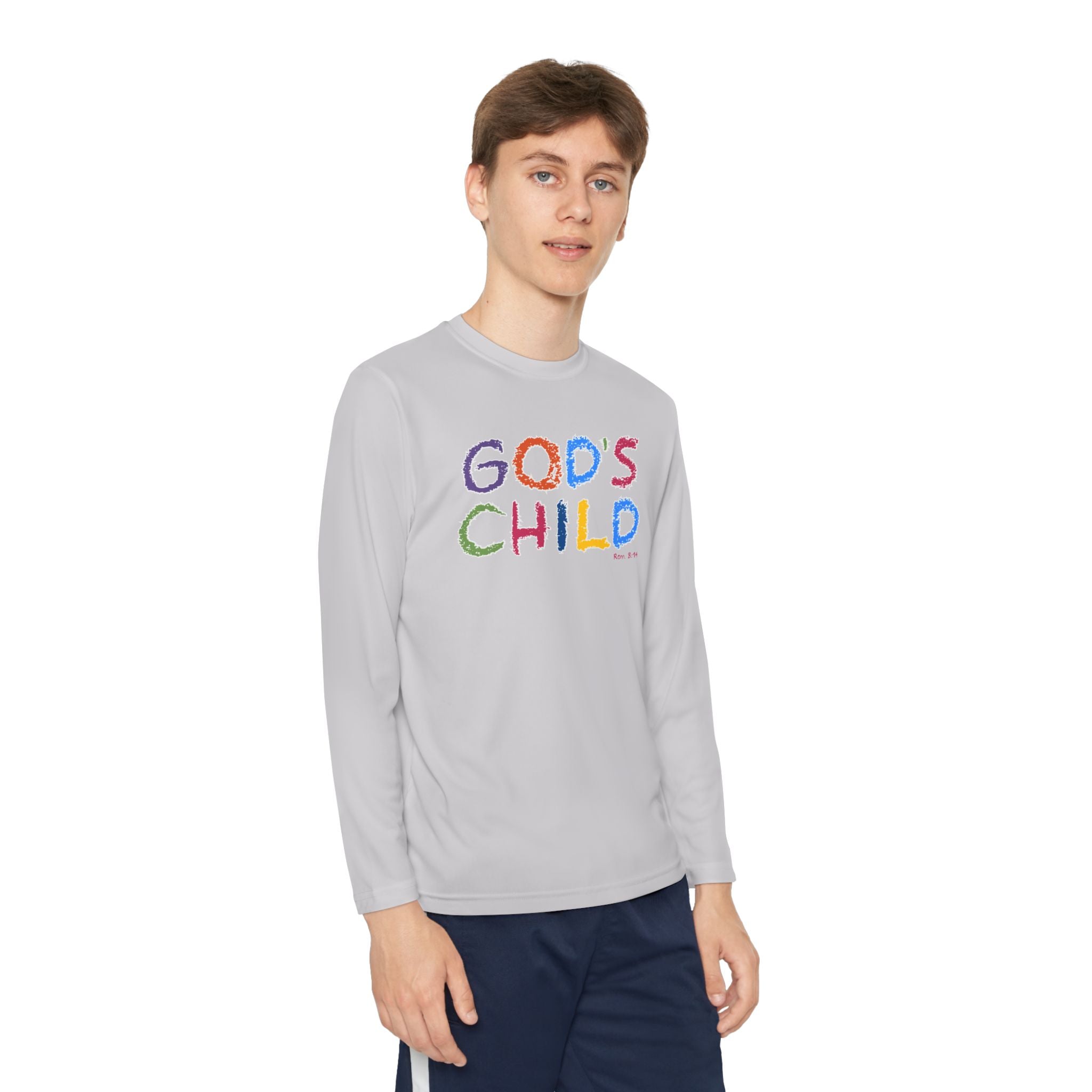 GOD'S CHILD! Collection | Youth Long Sleeve Tee | (Romans 8:14) - Pastel