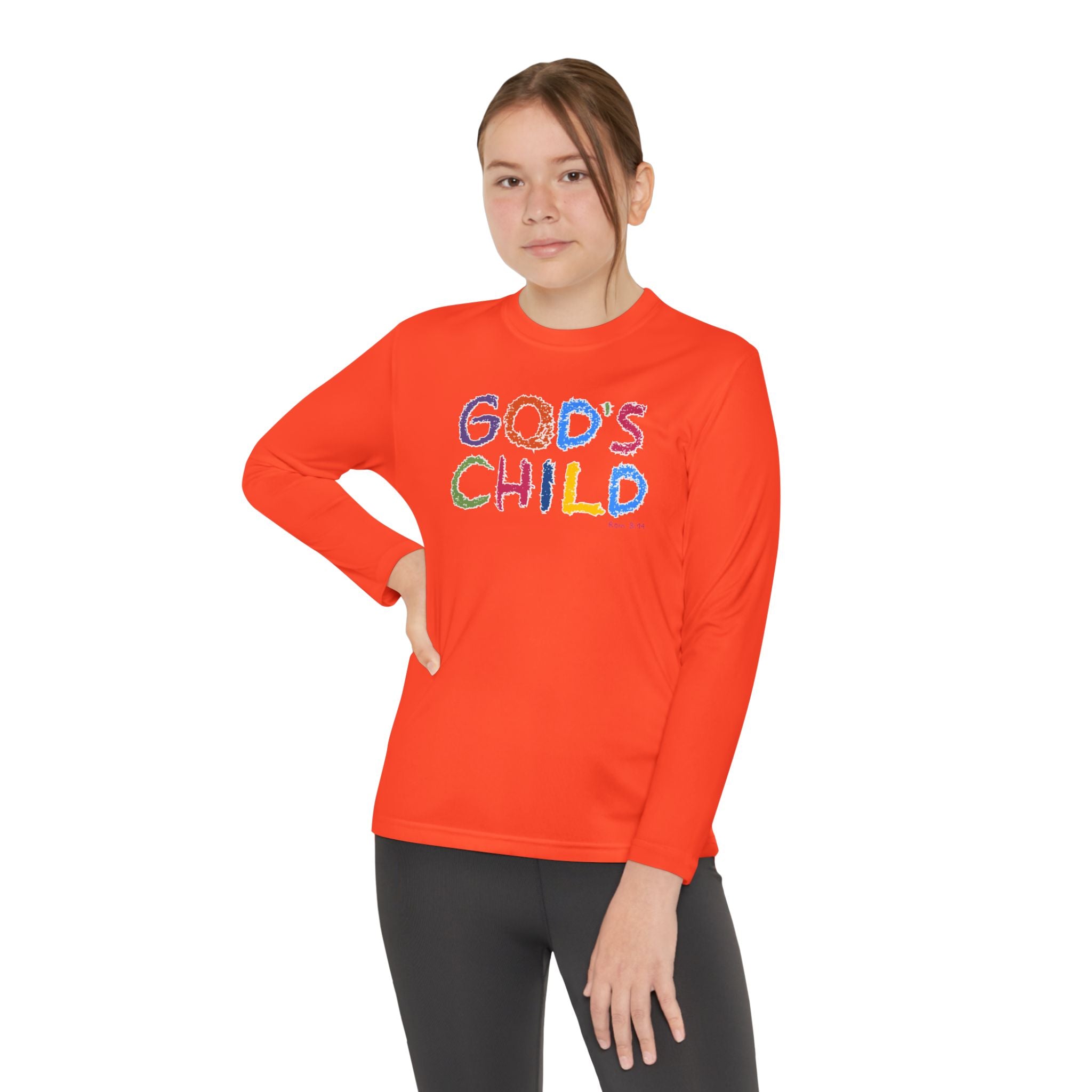 GOD'S CHILD! Collection | Youth Long Sleeve Tee | (Romans 8:14) - Pastel