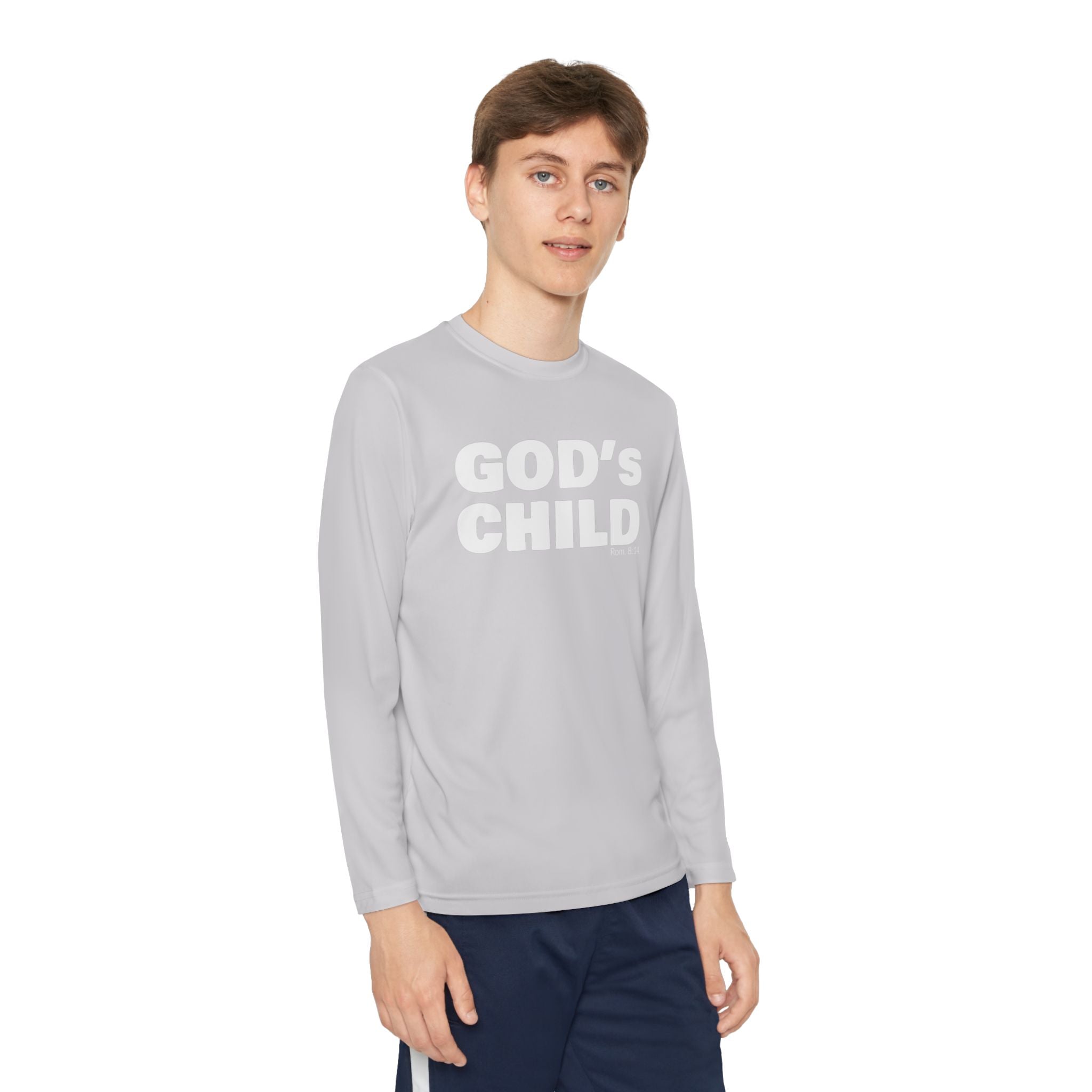 GOD'S CHILD! Collection Youth Long Sleeve Tee | (Romans 8:14)