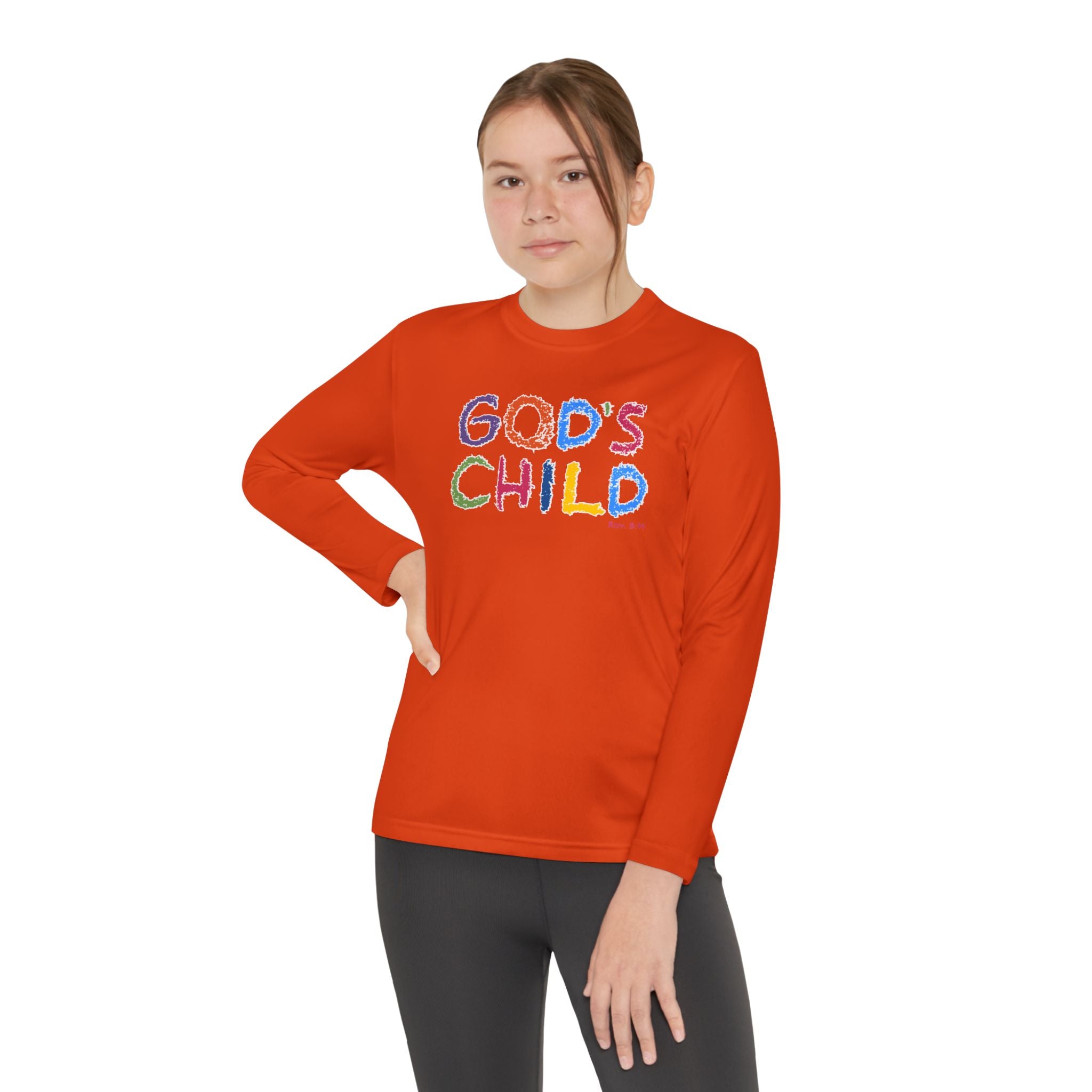 GOD'S CHILD! Collection | Youth Long Sleeve Tee | (Romans 8:14) - Pastel
