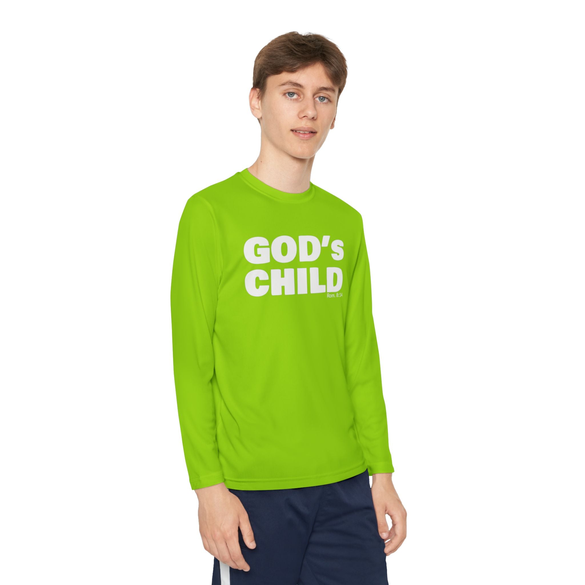 GOD'S CHILD! Collection Youth Long Sleeve Tee | (Romans 8:14)